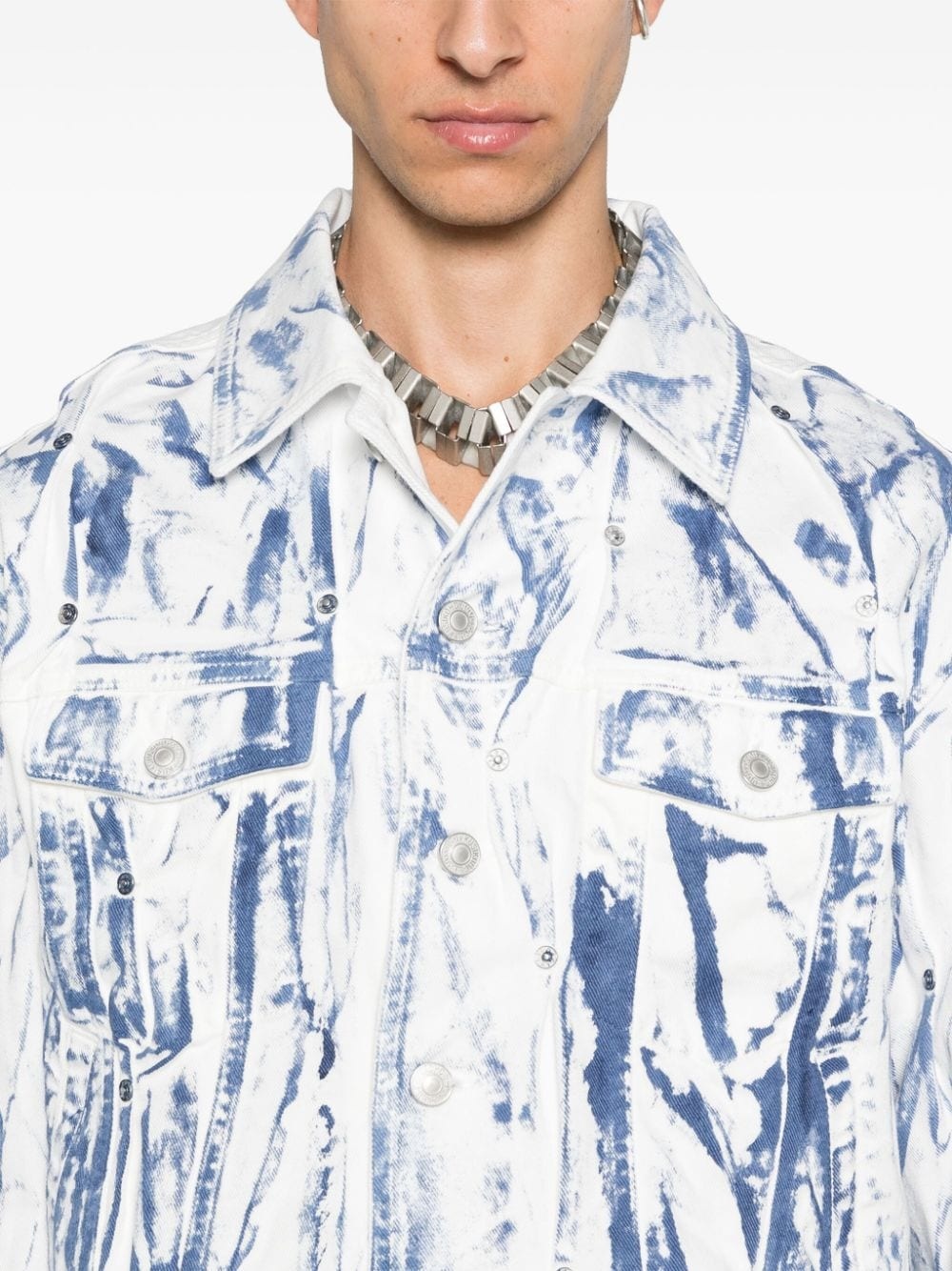 washed denim jacket - 5