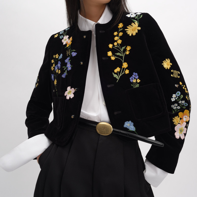 CELINE embroidered icone jacket IN velvet outlook