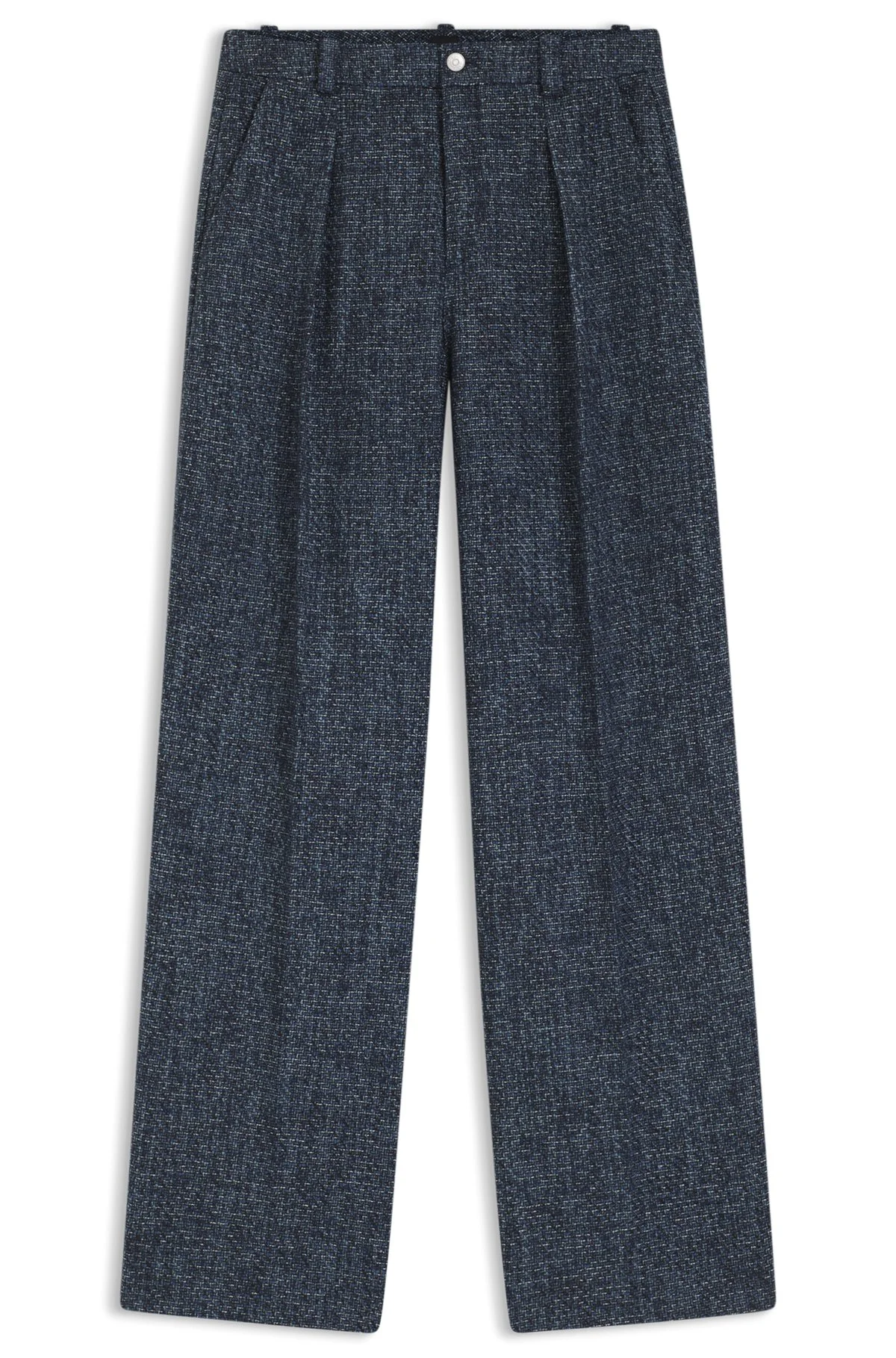 WIDE-LEG TROUSERS IN STRETCH TWEED - 1
