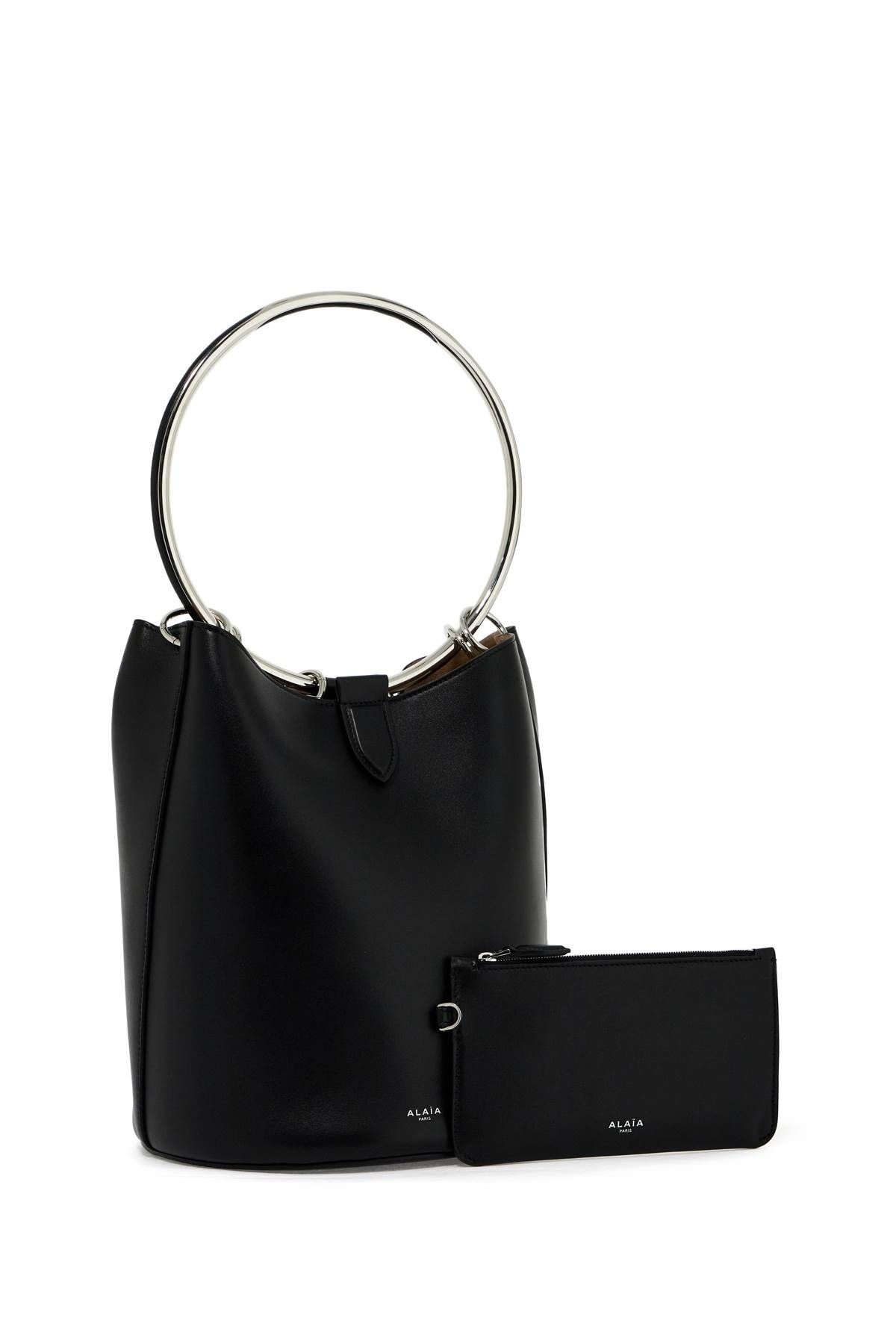 LEATHER RING BUCKET BAG WITH LAR DESIGN - 3