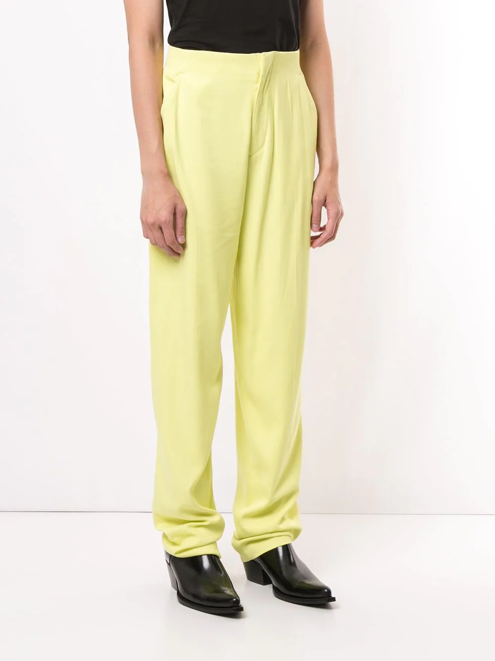 straight-leg cotton trousers - 3