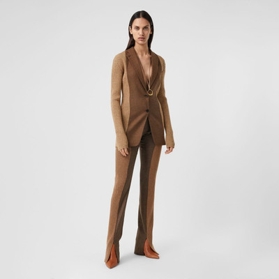 Burberry Rib Knit Panel Wool Cashmere Tailored Trousers outlook