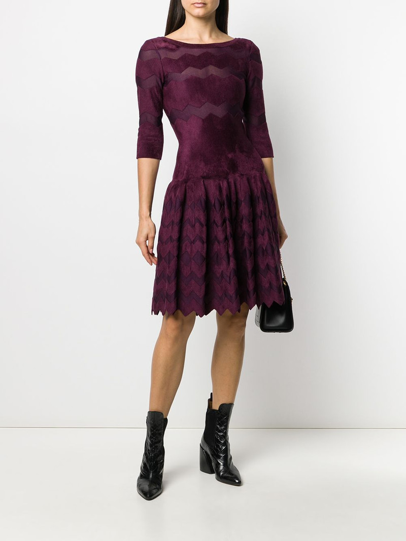 Alaïa chevron-patterned midi dress outlook