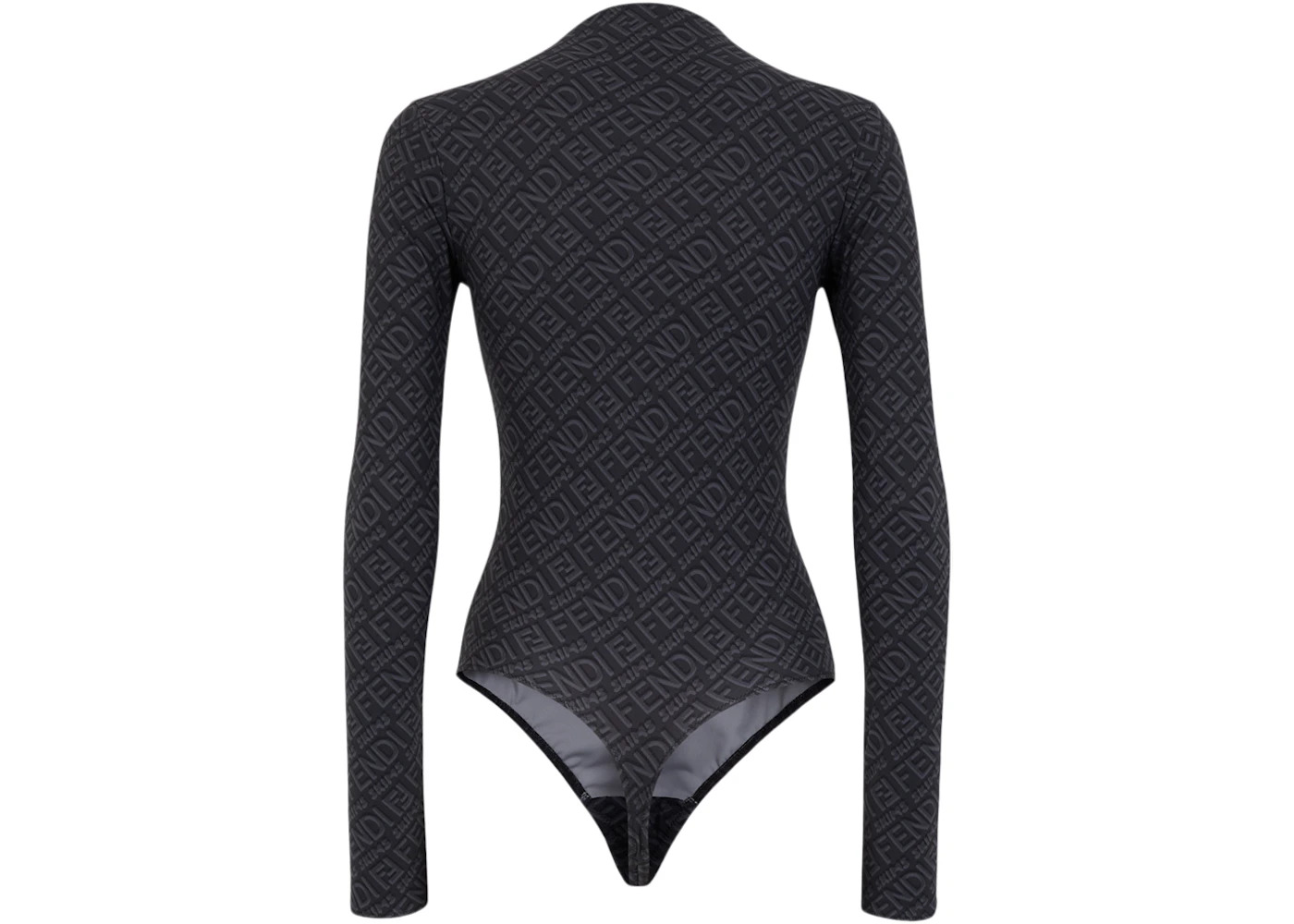 Fendi x SKIMS Mock Neck Long Sleeve Bodysuit Black - 2