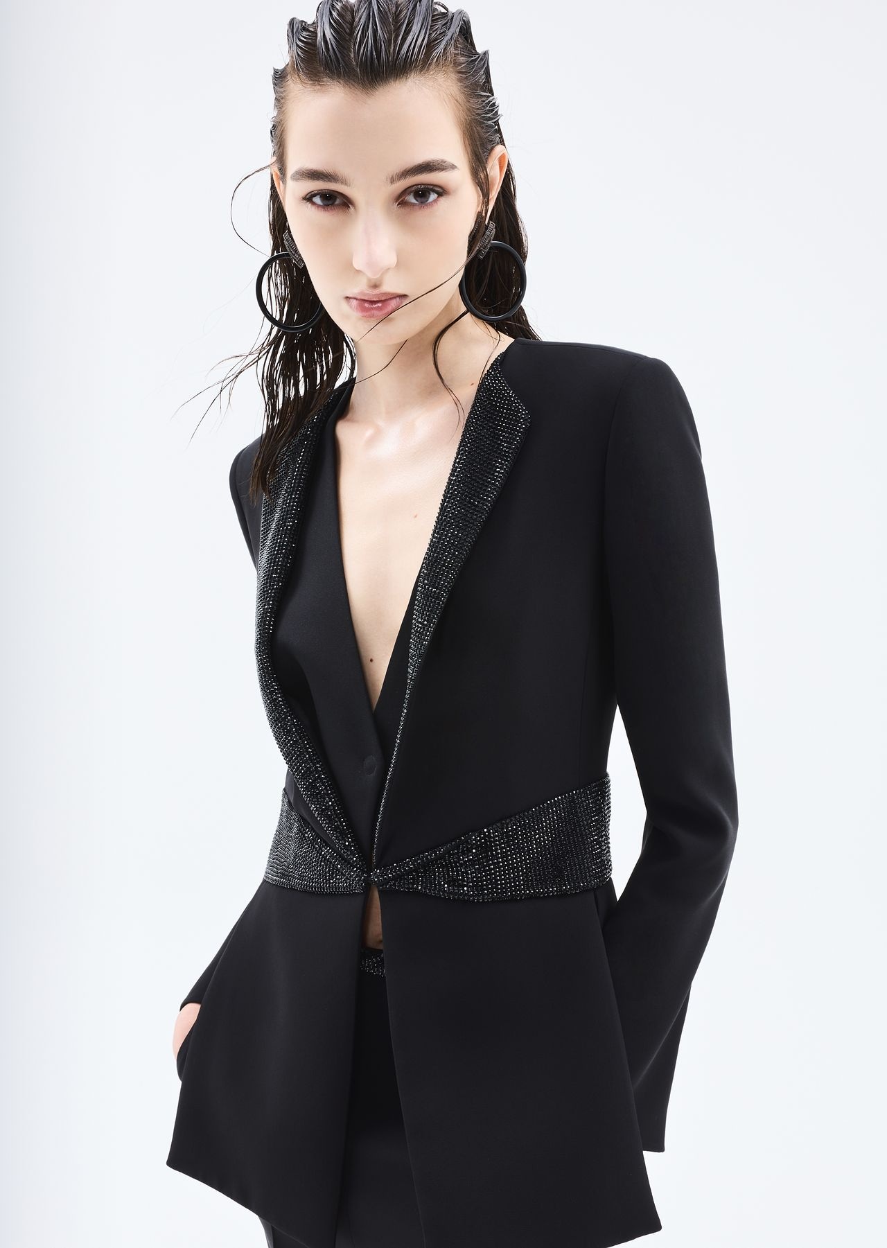 ジャケット GIORGIO ARMANI JACKET WITH TONE-ON-TONE RHINESTONE INSERTS GIORGIO ARMANI JACKET WITH RHINESTONE INSERTS | suitnegozi