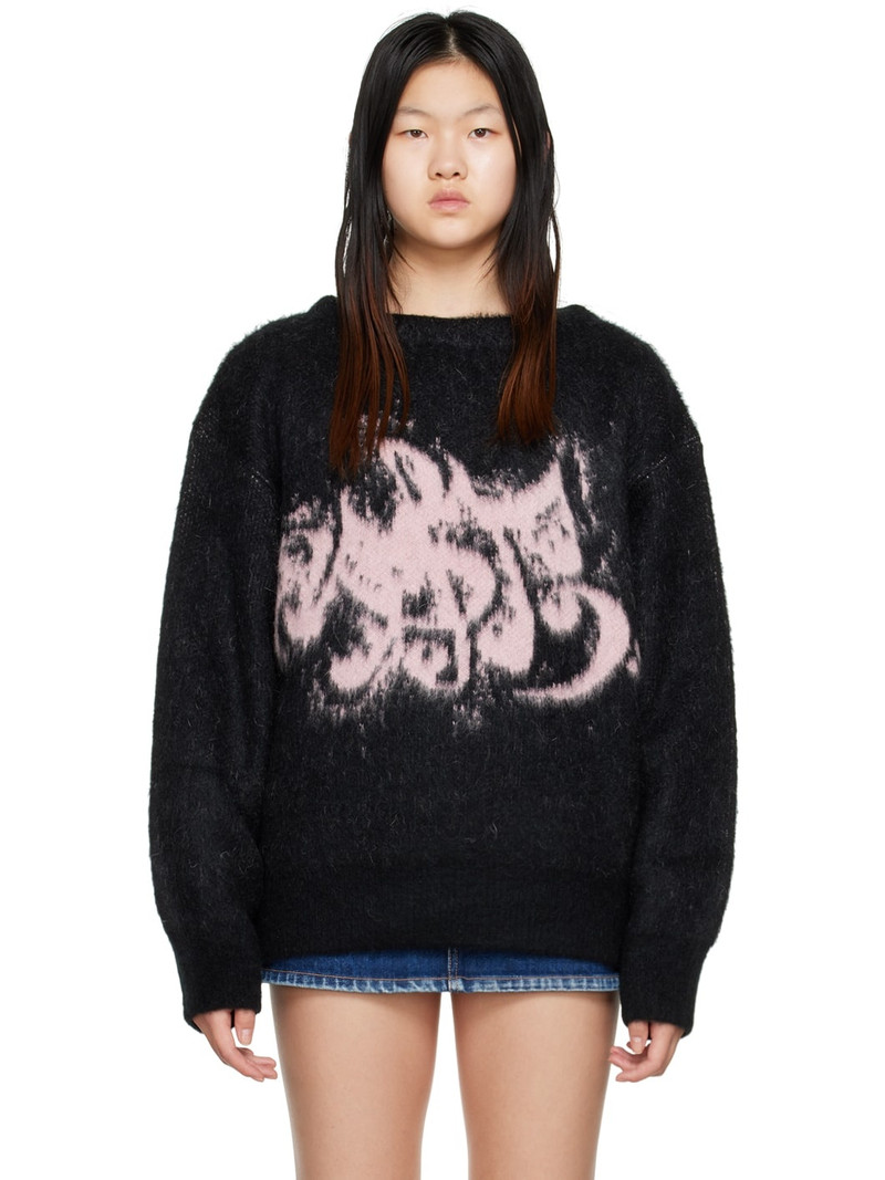 Black & Pink Jacquard Sweater 1
