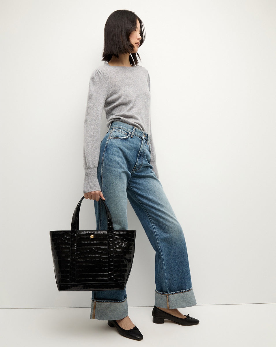 NELIA CASHMERE PULLOVER | BUTTON ACCENT - 4