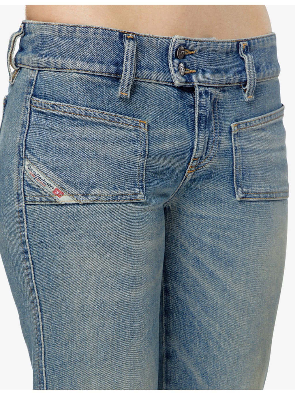 D-Hush flared-leg mid-rise stretch-denim jeans - 5