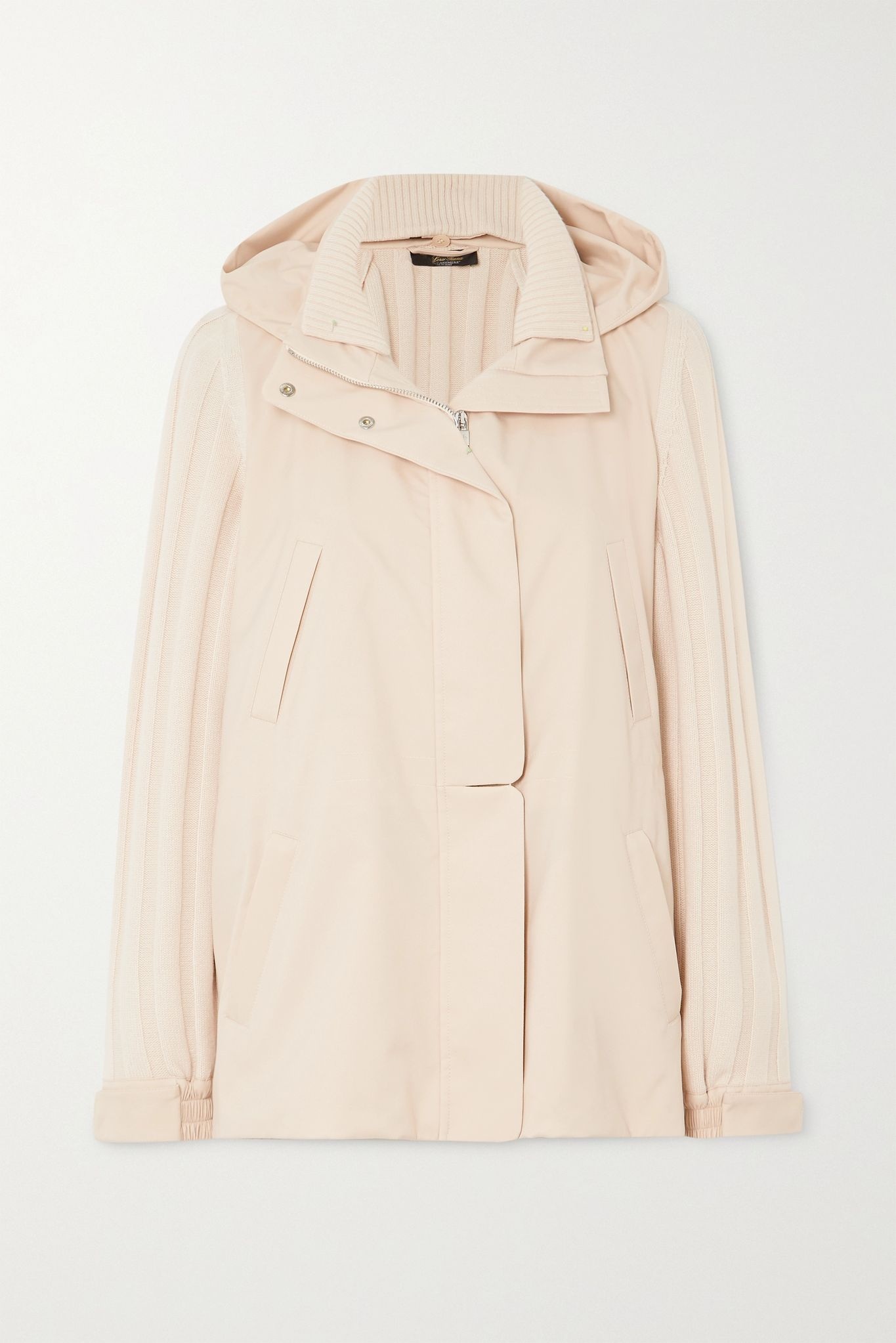 Paddington ribbed cashmere and shell hooded jacket - 1