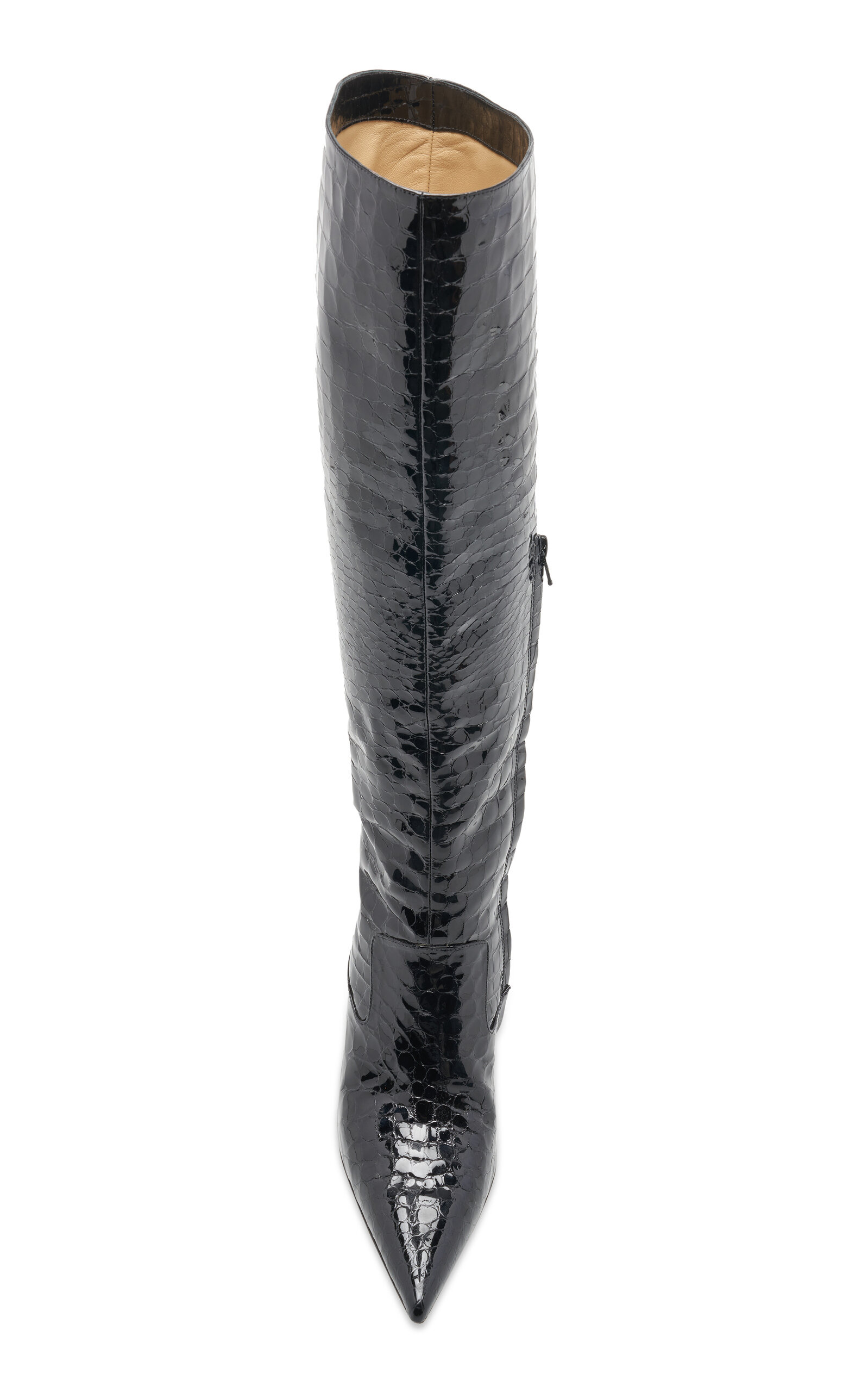 Punta Gloss Croc Leather Boots black - 5