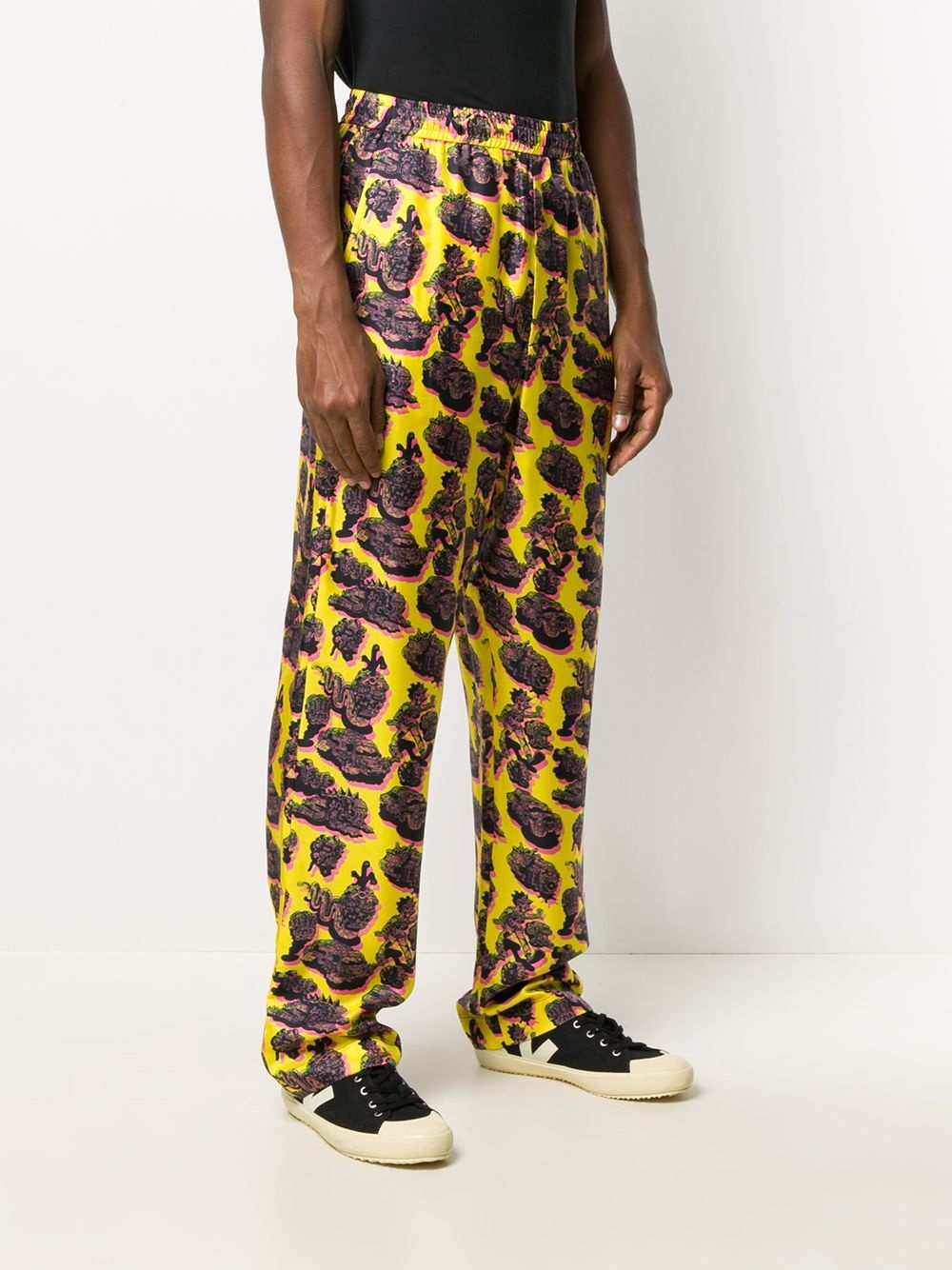 graphic print trousers - 4