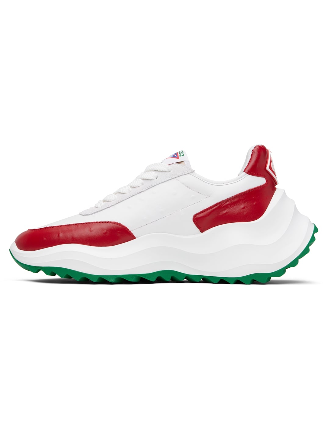 White & Red Atlantis Ostrich Sneakers - 3