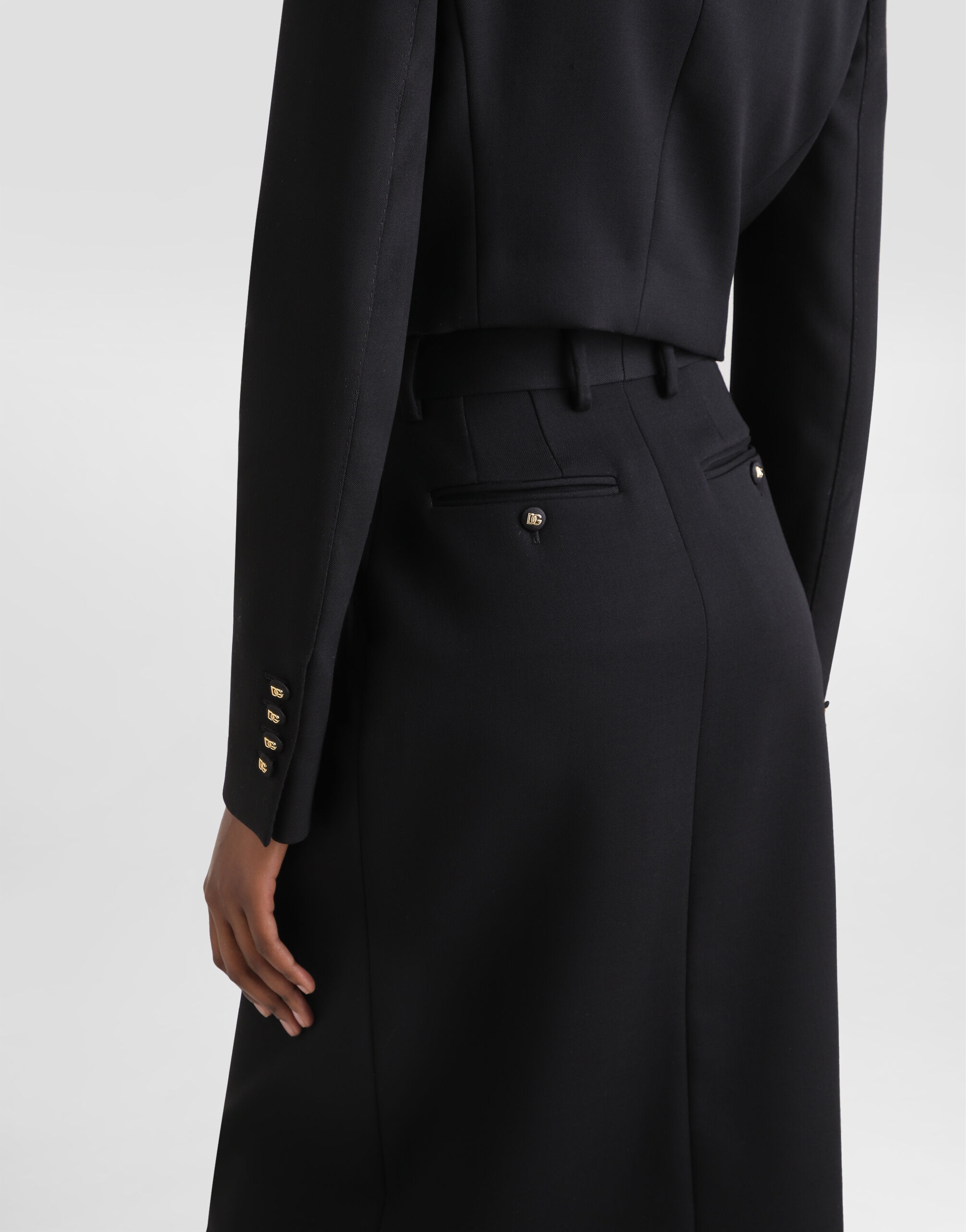 Wool calf-length pencil skirt - 5