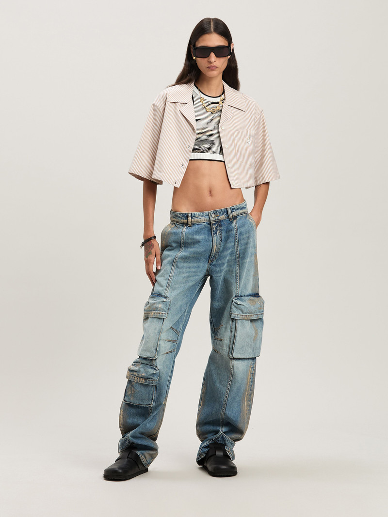 Palm Angels Curved Logo cropped shirt outlook