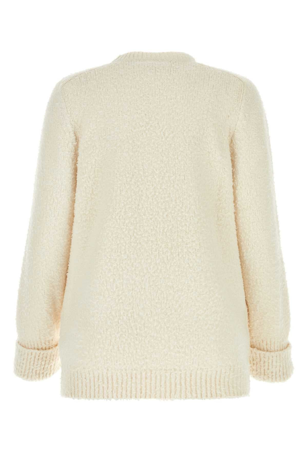 Maison Margiela Women Ivory Cotton Blend Sweater - 2