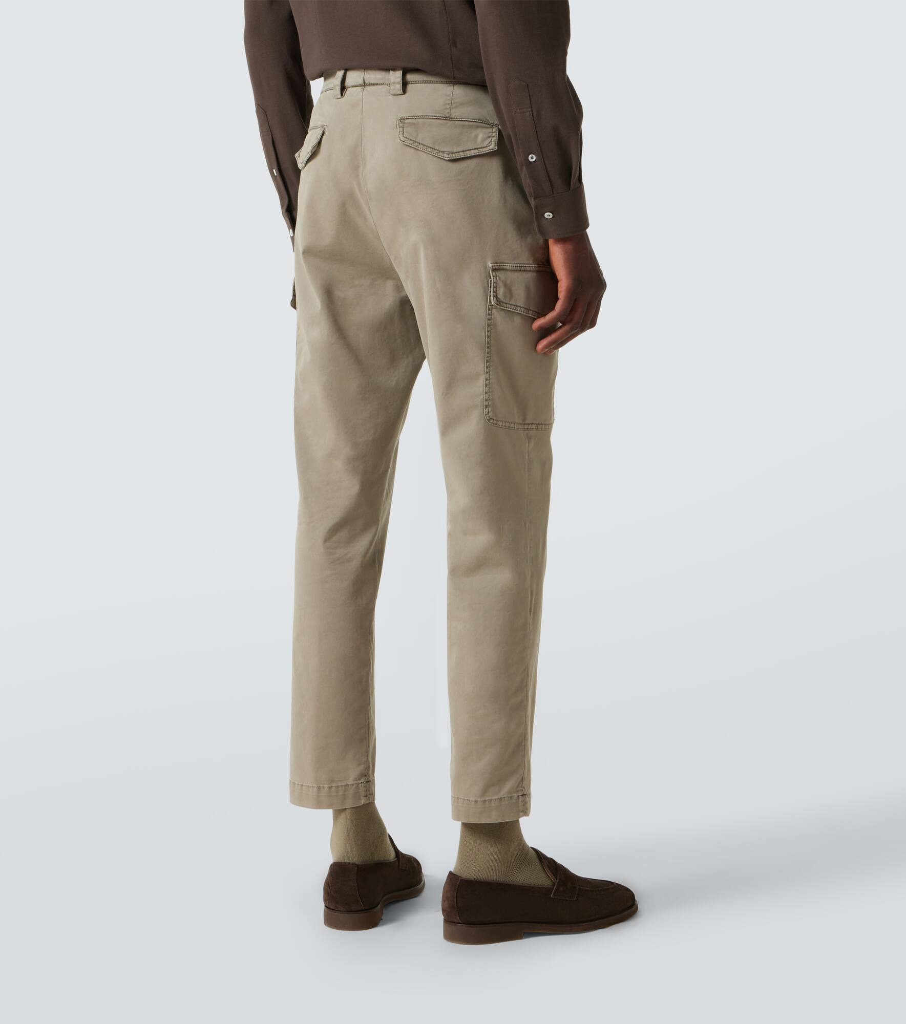 Cotton-blend slim pants - 4