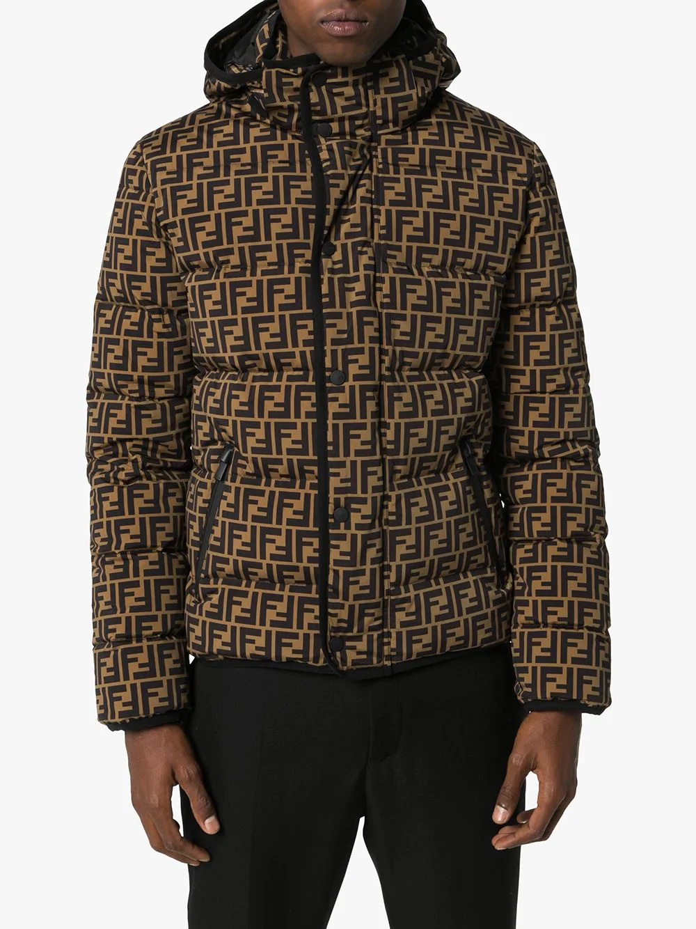 FF logo print puffer jacket - 3