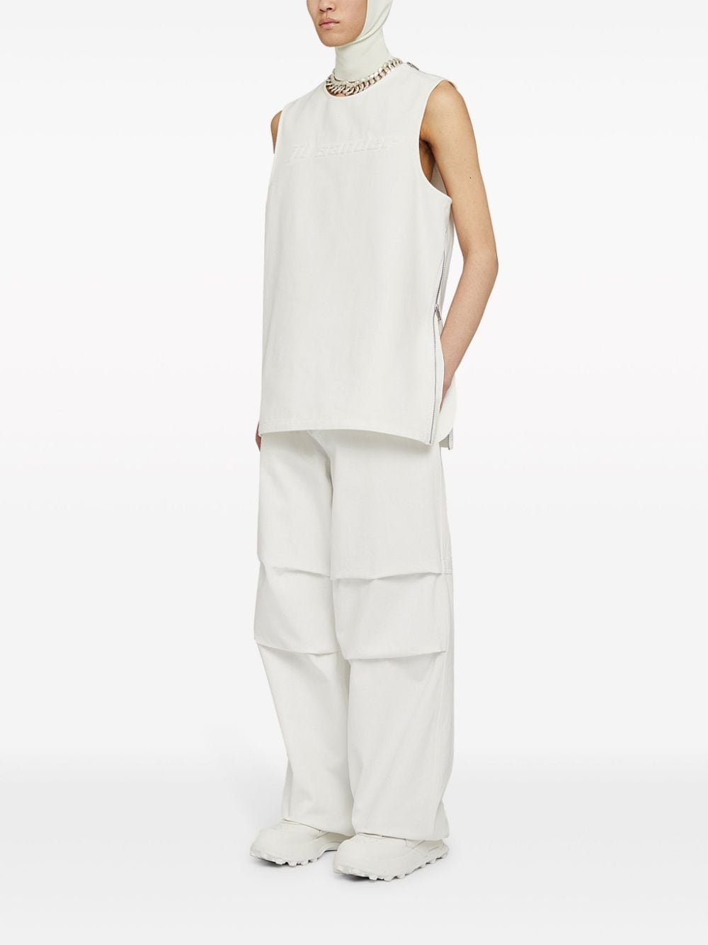 tapered cotton trousers - 3