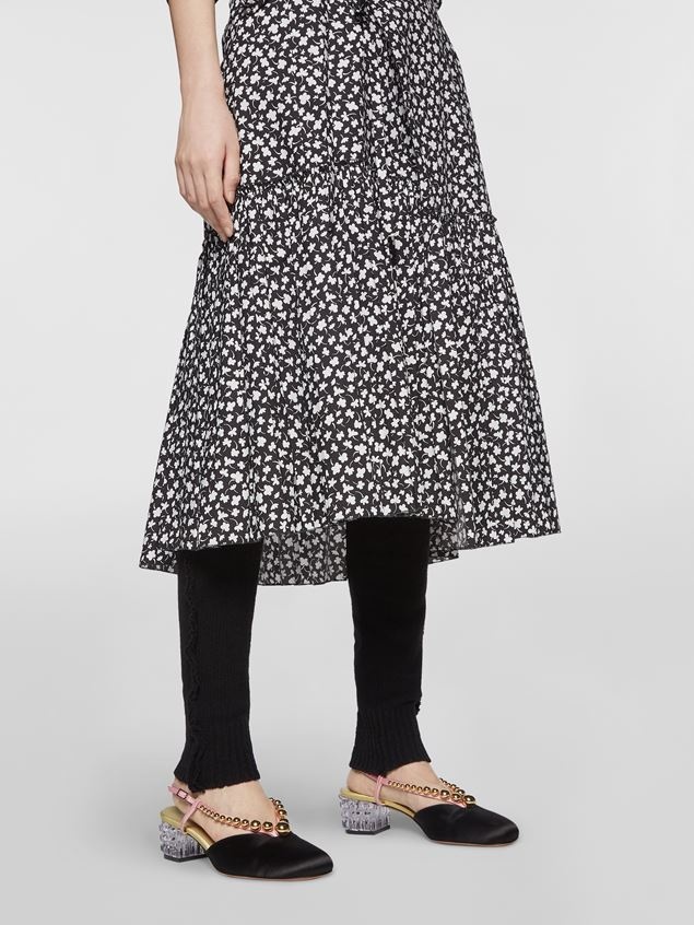 MICRO FLOWER PRINT COTTON POPLIN SKIRT - 5