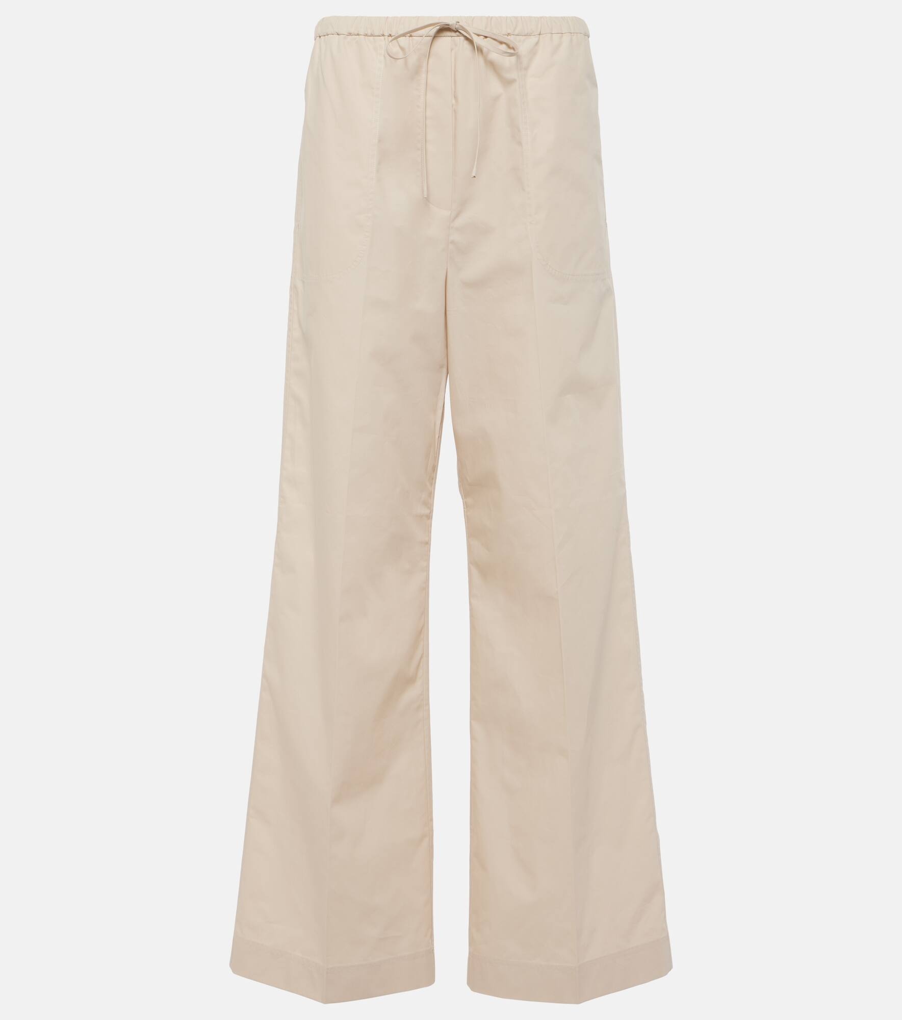 High-rise cotton wide-leg pants - 1