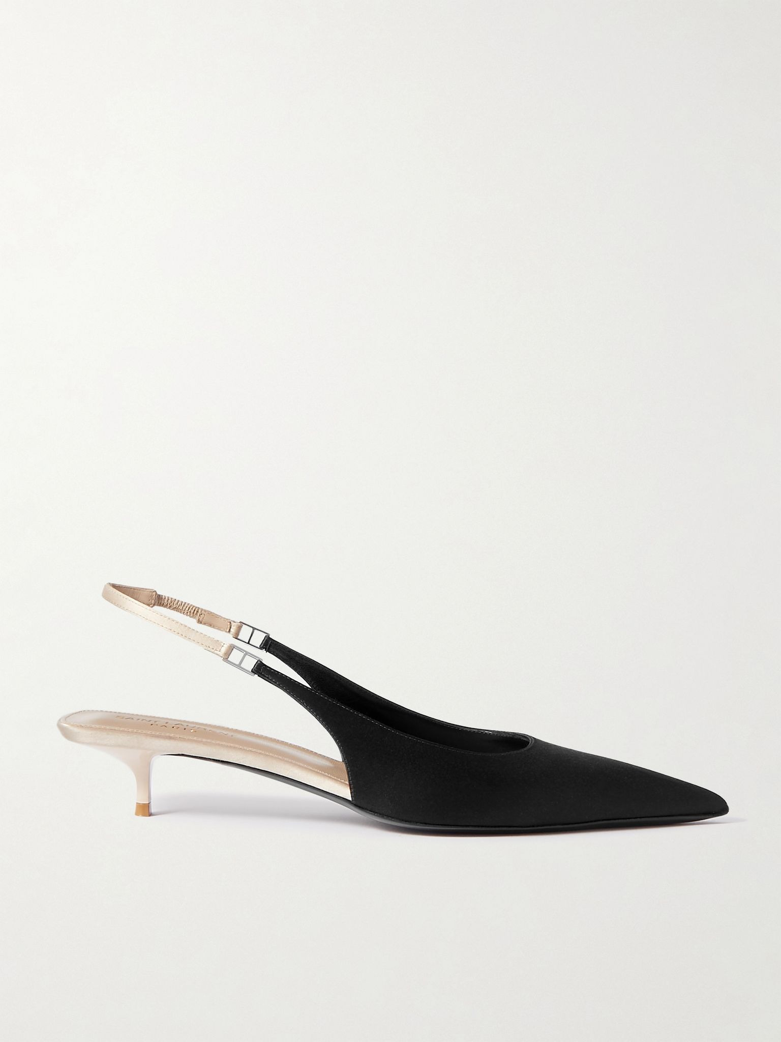 Cherish two-tone satin slingback pumps Black - 1