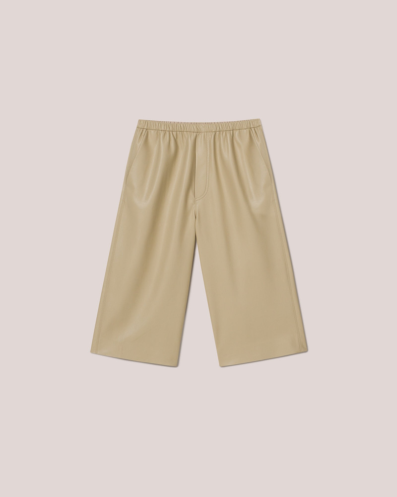 WENDEL - Vegan leather bermuda shorts - Pebble 1
