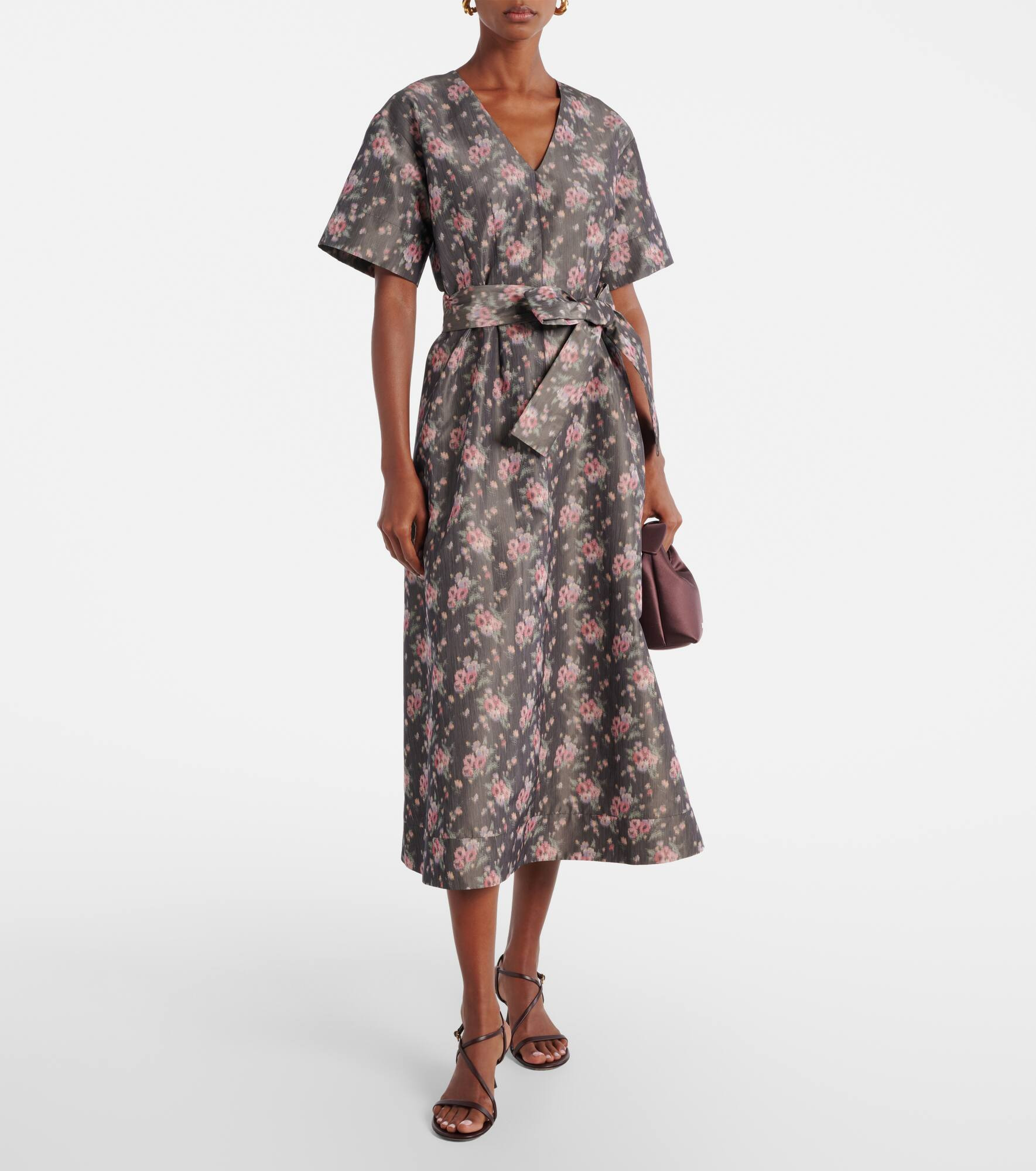 Lunetta floral taffetta midi dress - 2