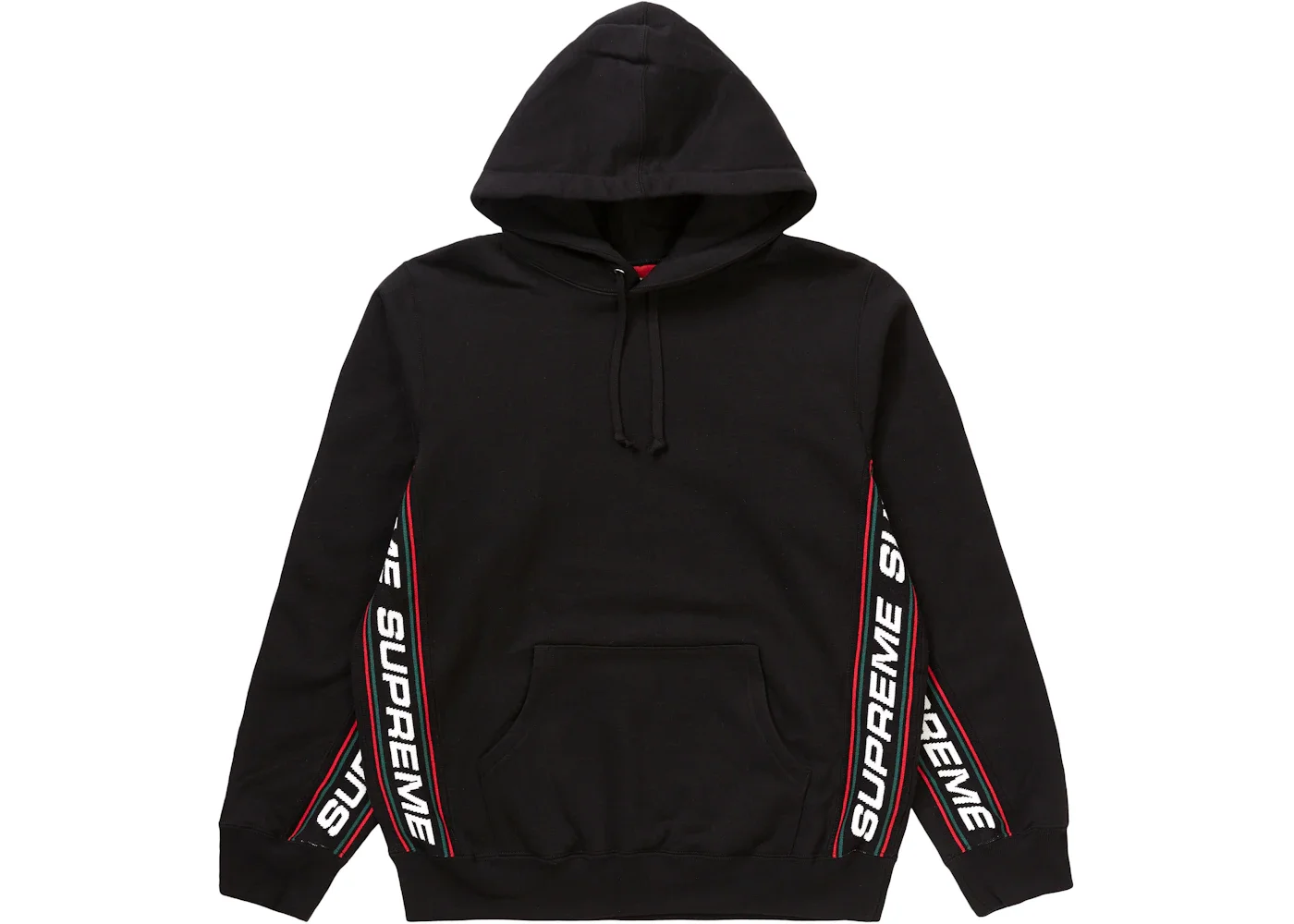 Supreme Supreme Text Rib Hooded Sweatshirt Black - SUP-FW19-356 