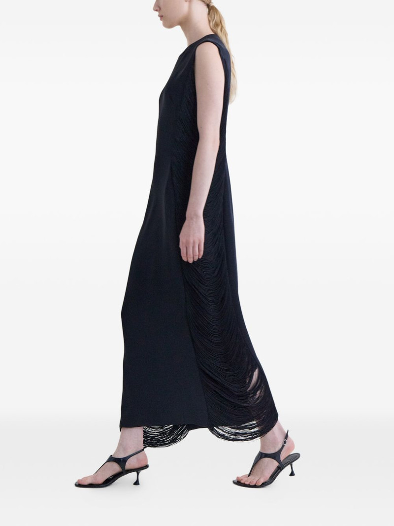 Bianca fringe-detail asymmetric dress 3