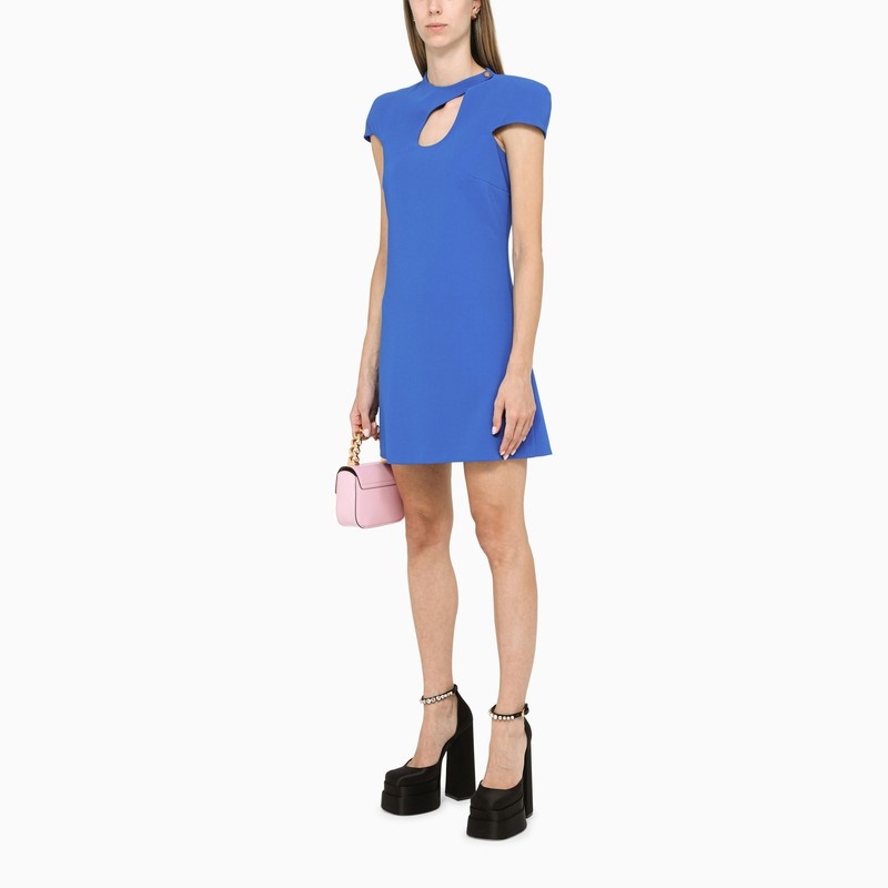 Versace Short Blue Cut-Out Dress Women - 2
