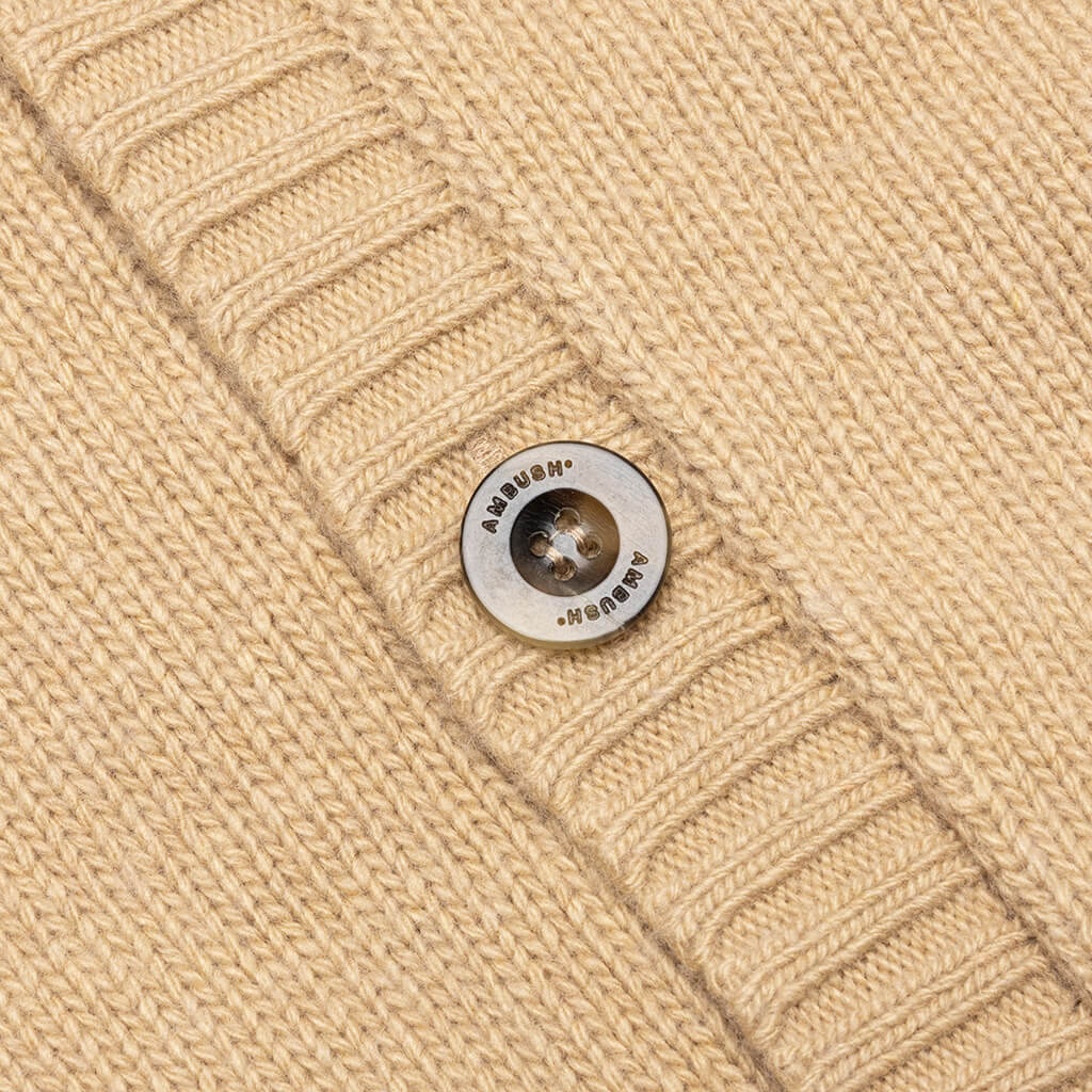 AMBUSH OVERSIZED LOGO CARDIGAN - NATURAL - 3