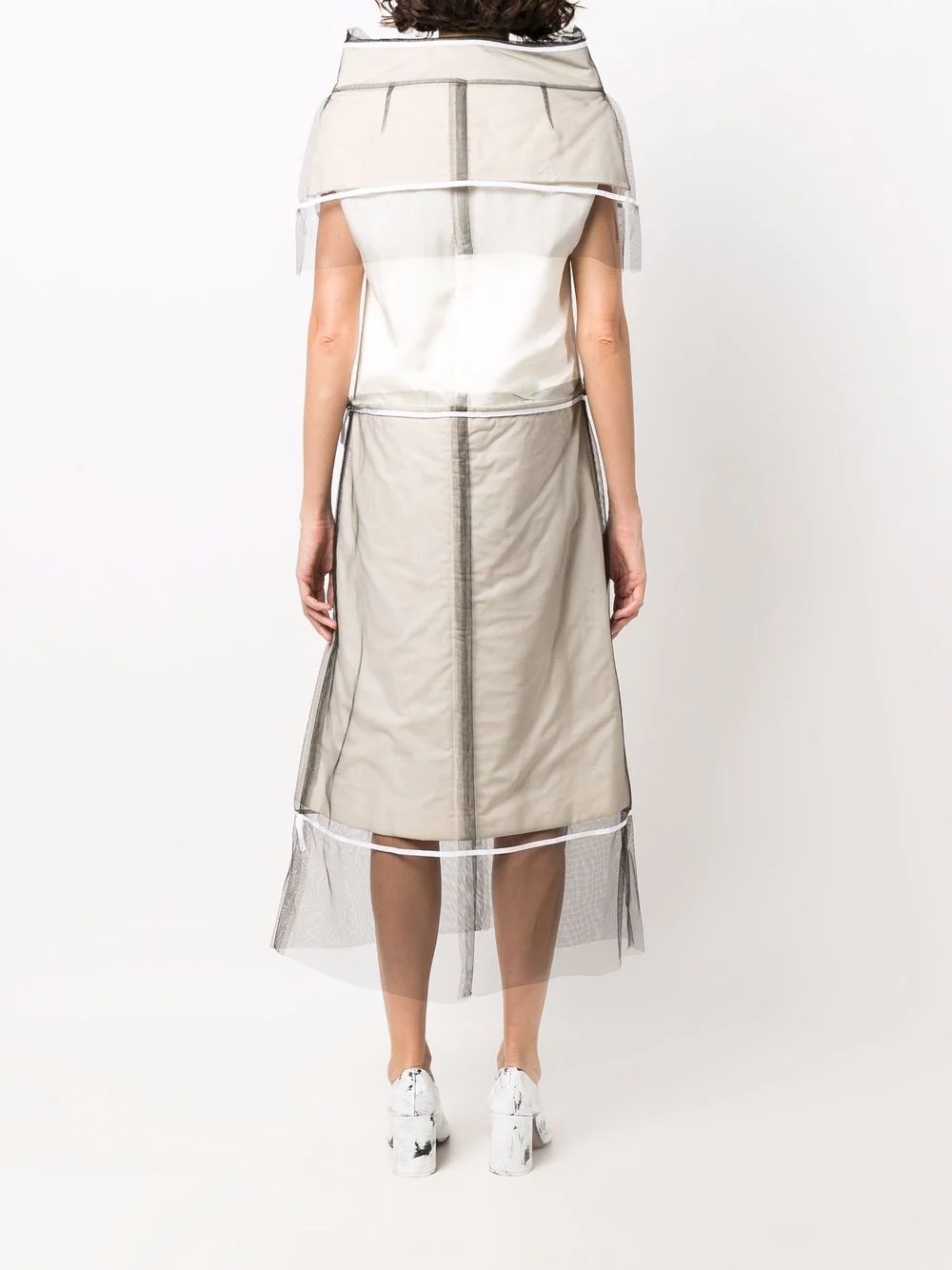 patchwork layered dress - 4