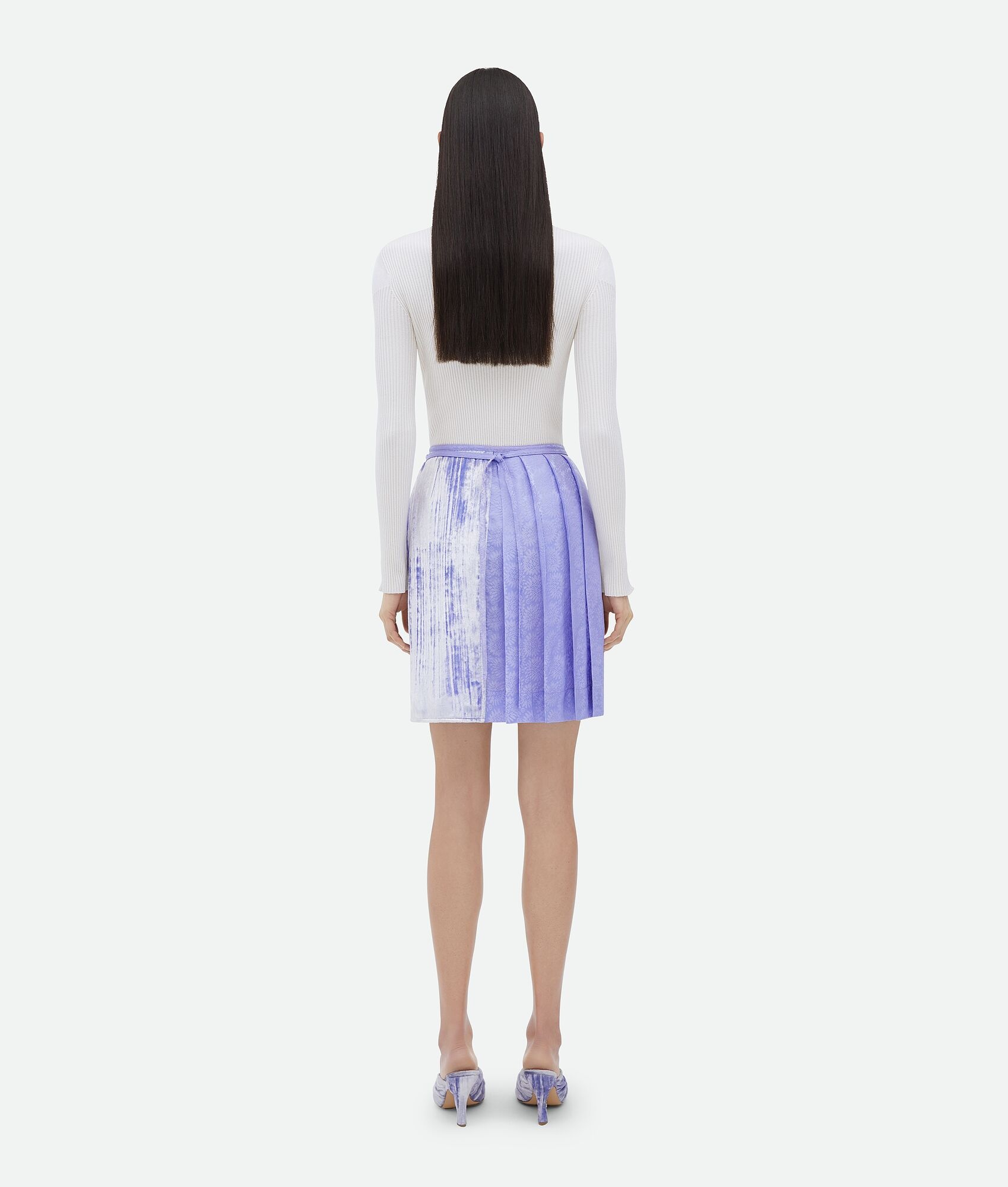 Wrapped Viscose And Silk Velvet Mini Skirt - 3