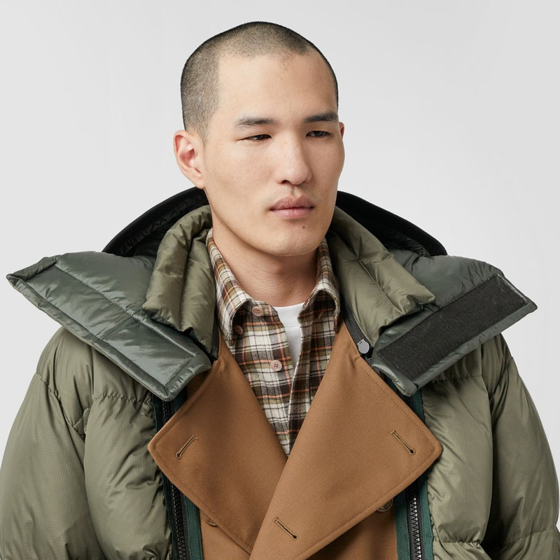 Sleeveless Wool Trench Coat with Detachable Puffer 6