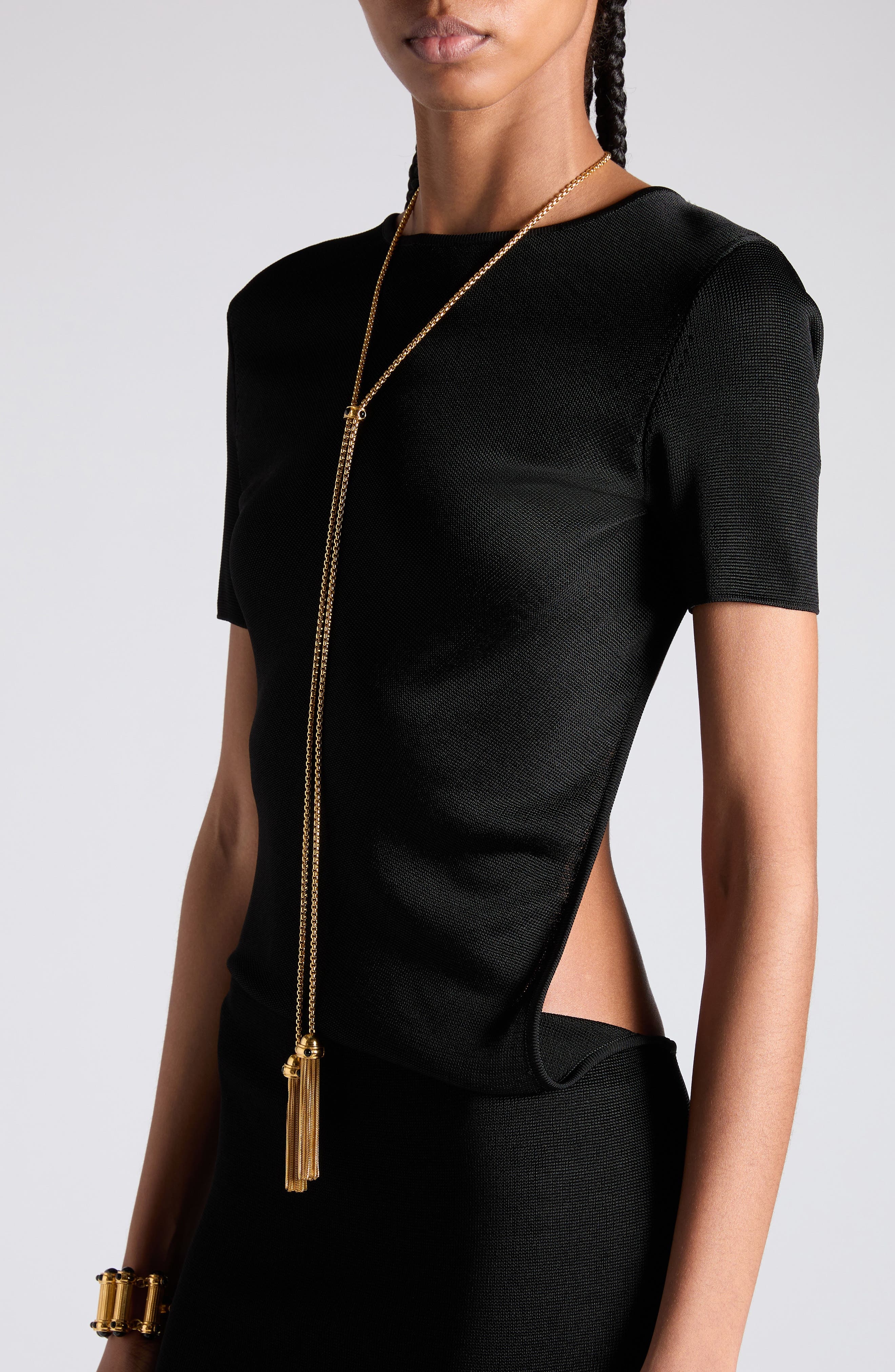 TOM FORD Open Back Double Knit Dress in Lb999 Black at Nordstrom - 4