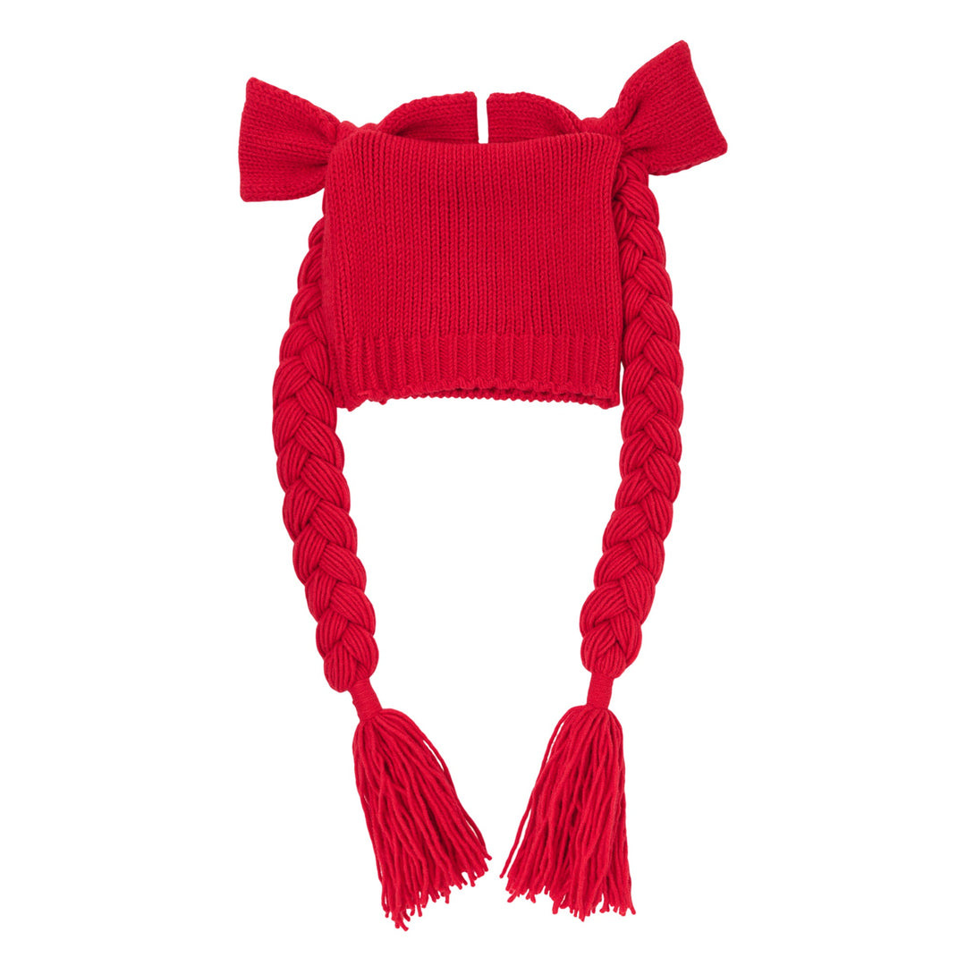 Big Bowknot Pony Tail Knit Cap - 2