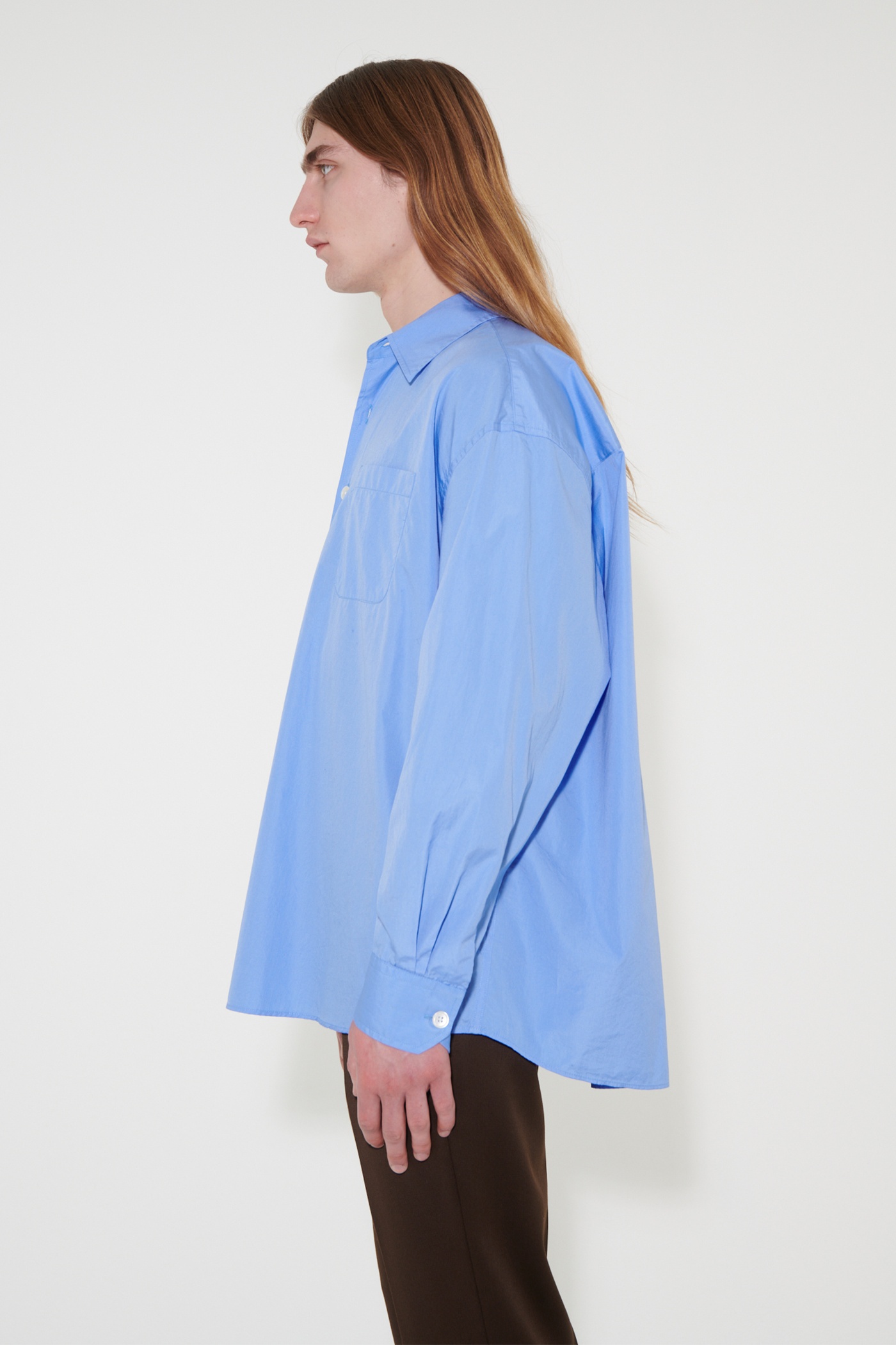 Borrowed Shirt Police Blue Poplin - 5