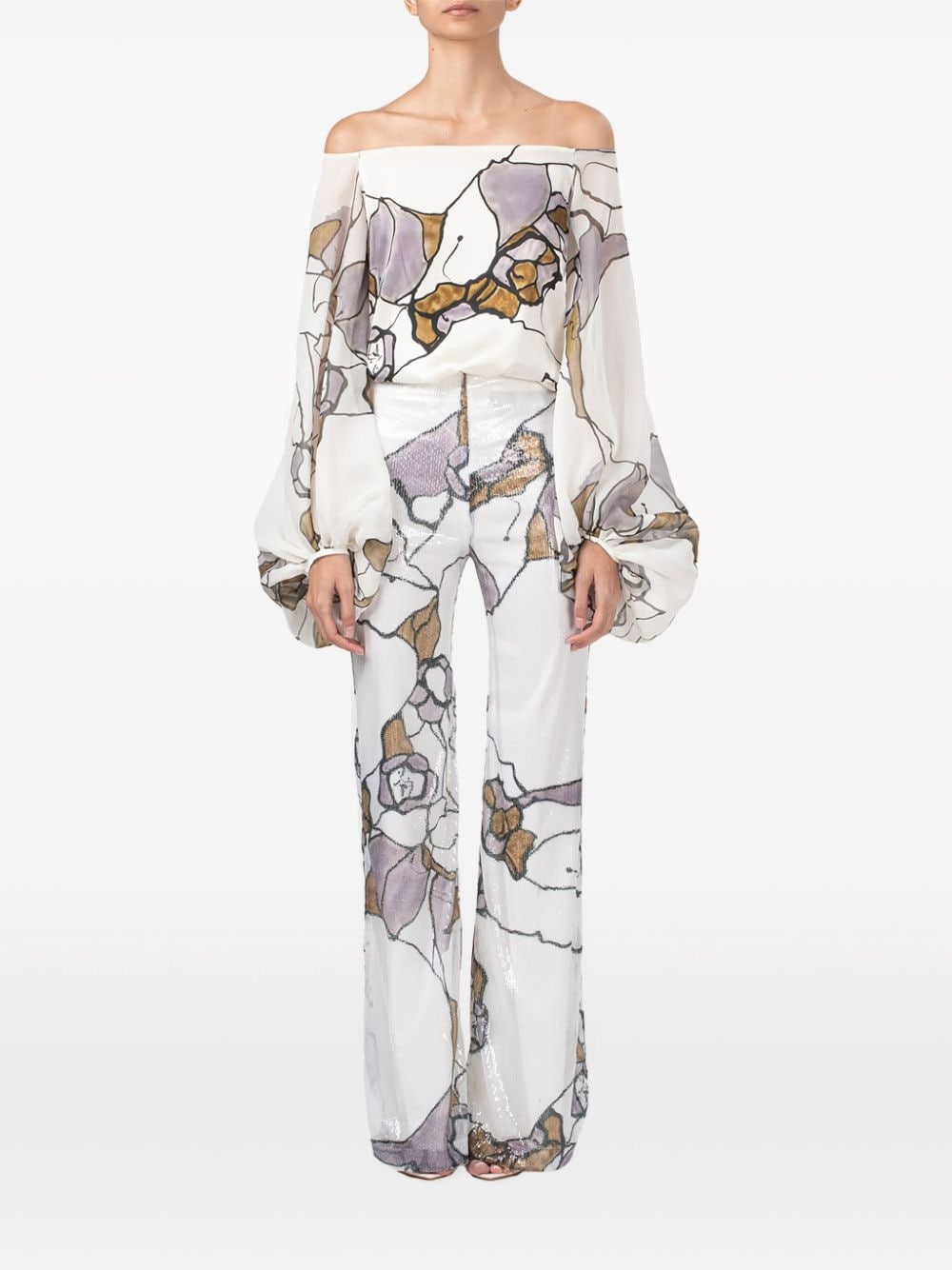 Aimar graphic-print silk blouse - 2