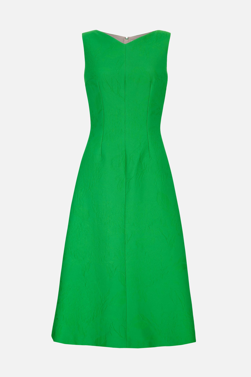 Octavie Dress In Green Embossed Cloque 1