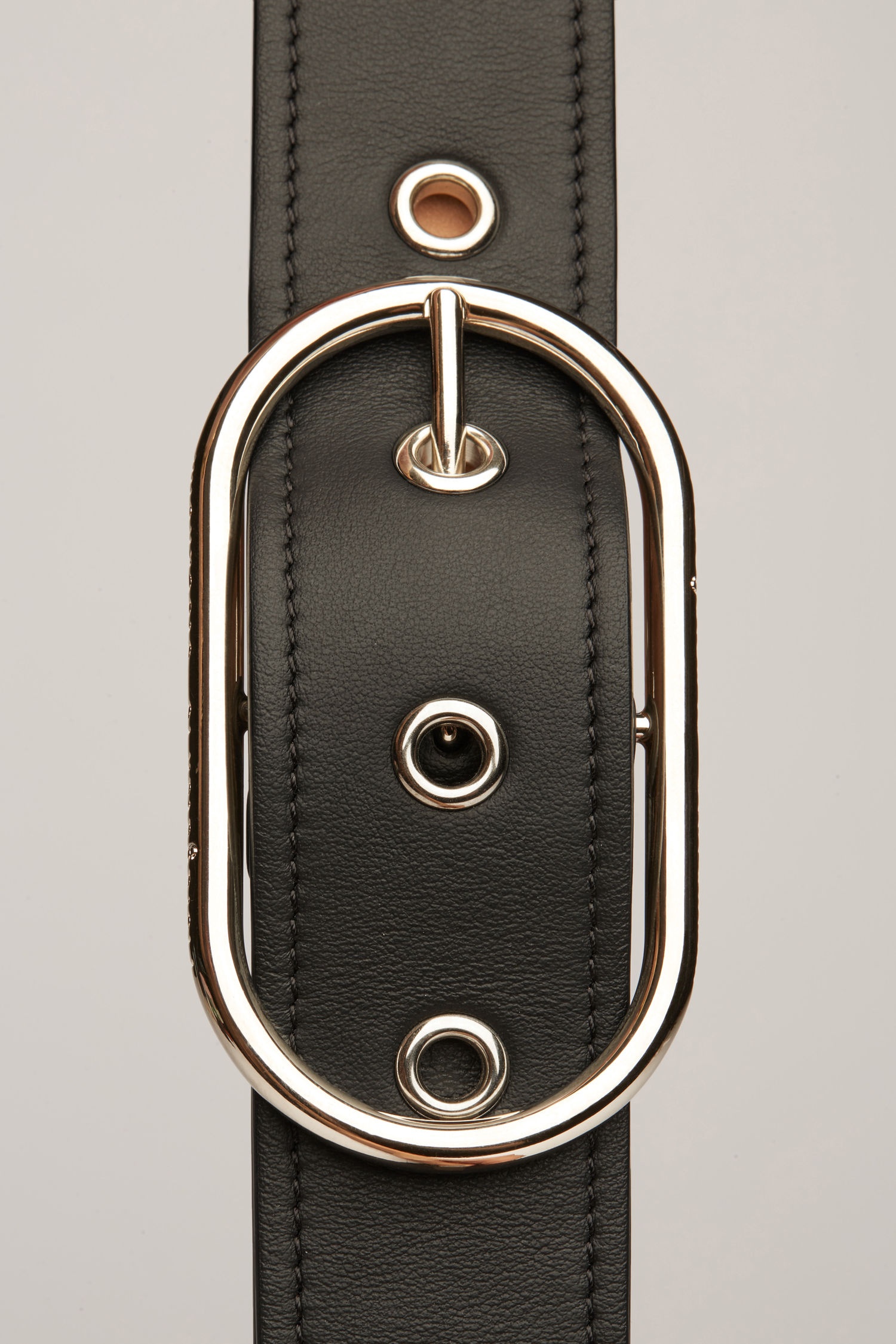 Studded leather belt black - 4