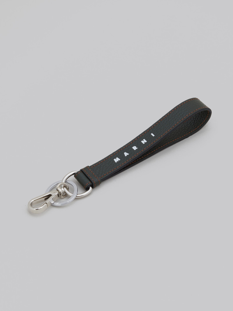Marni OLIVE GREEN LEATHER KEYRING outlook