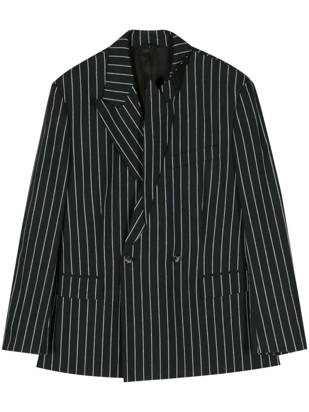 striped double-breasted blazer - 1