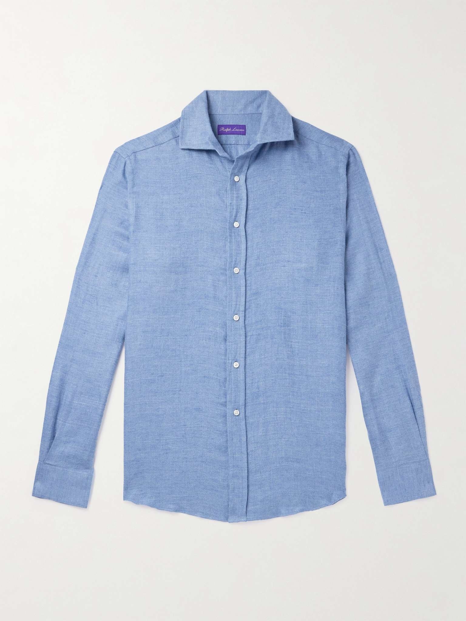 Cutaway-Collar Brushed Linen Shirt - 1