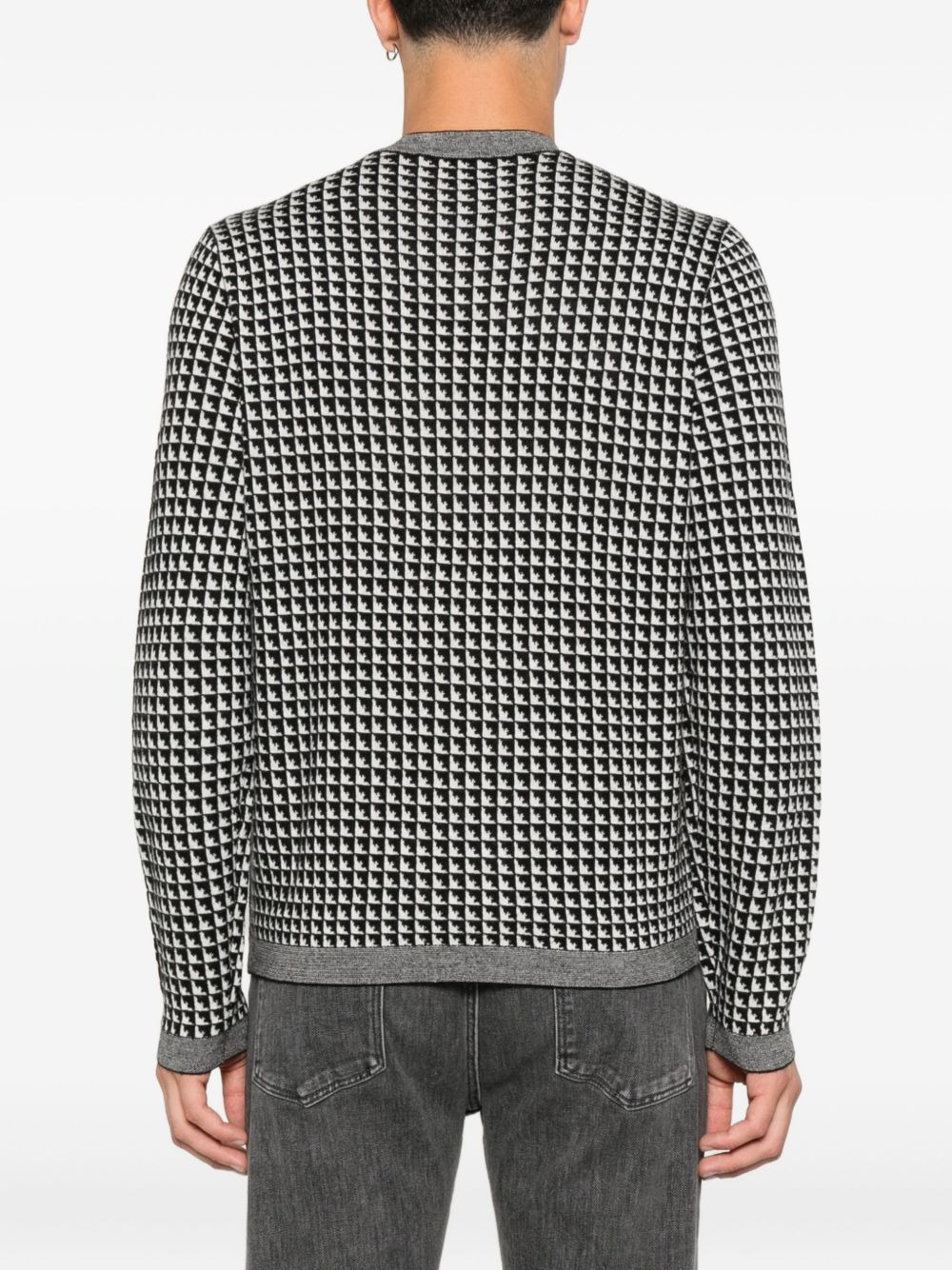 geometric-pattern wool sweater - 4