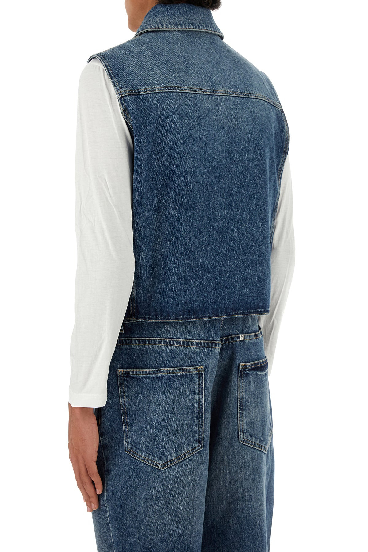 Denim sleeveless jacket - 4