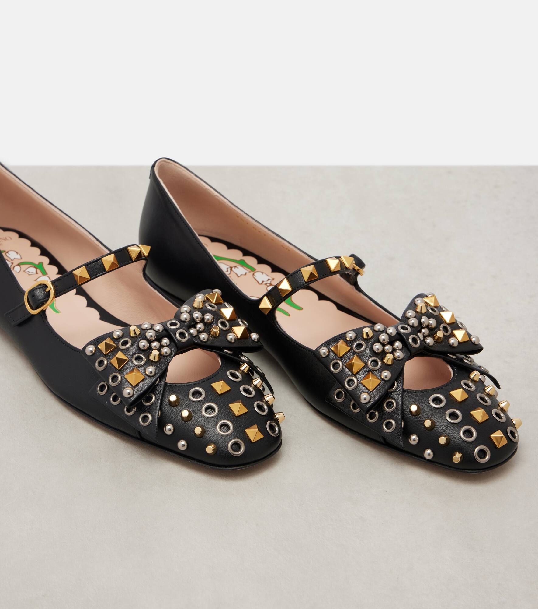 Bowow studded leather Mary Jane flats - 5