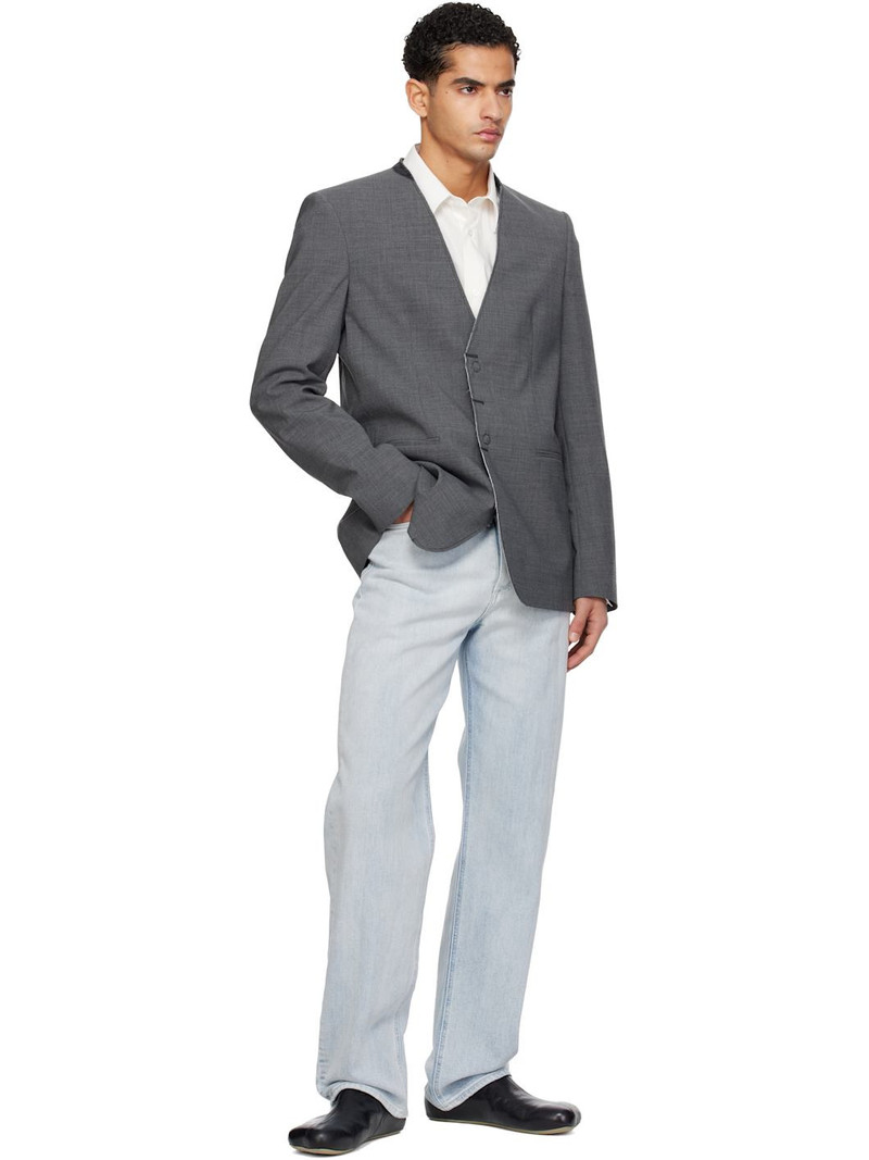 MM6 Maison Margiela Gray Collarless Blazer outlook