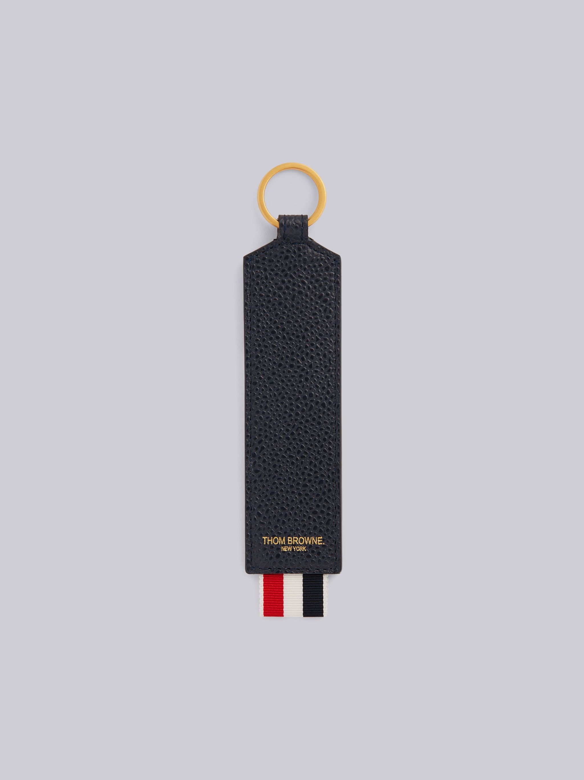 Navy Pebbled RWB Stripe Key Holder - 3