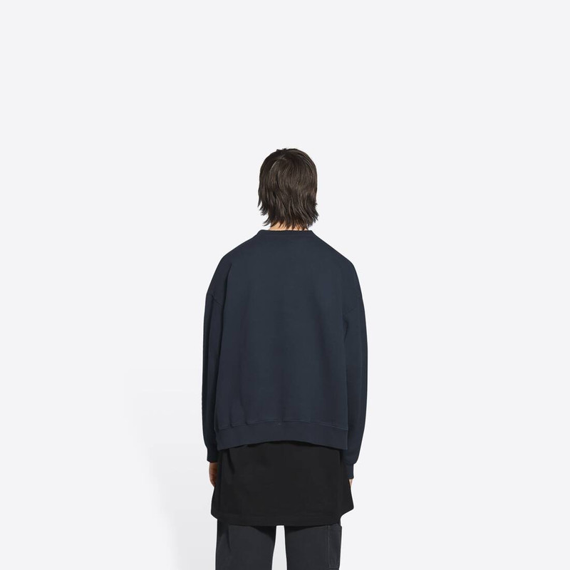 BALENCIAGA College Regular Crewneck in Blue outlook