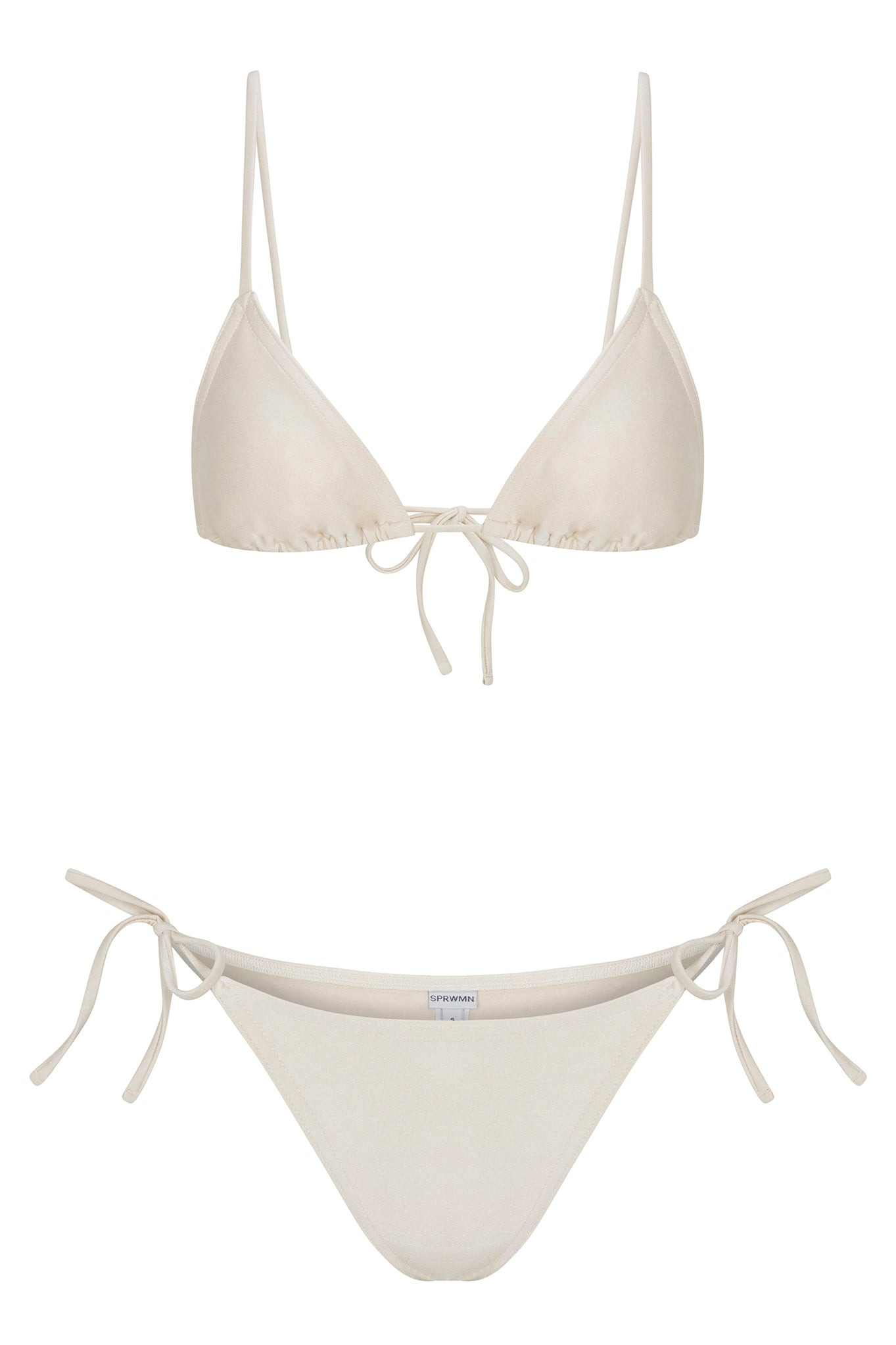 CREME TRIANGLE BIKINI TOP - 7